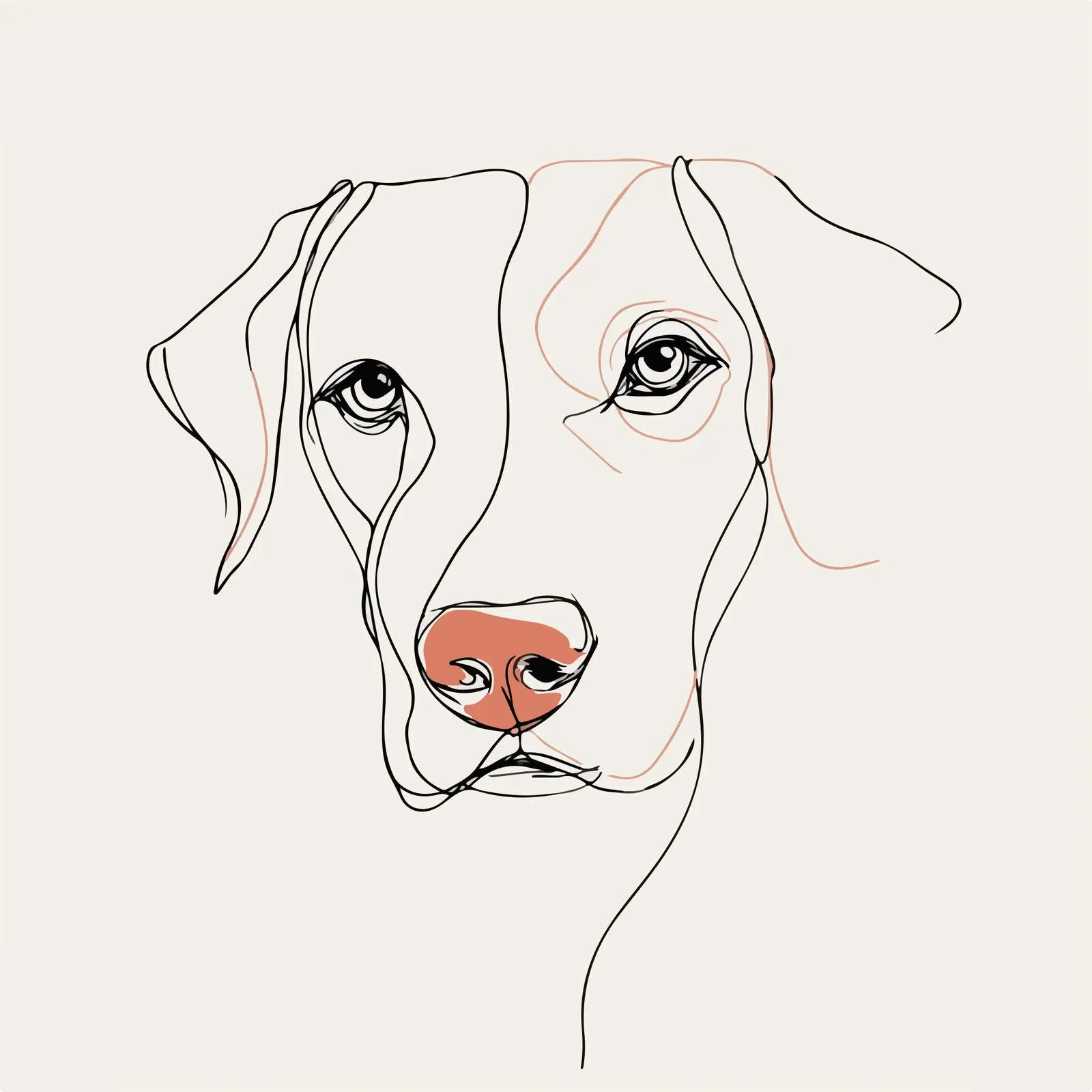 Dog Face Line Art — free download from Dotvec