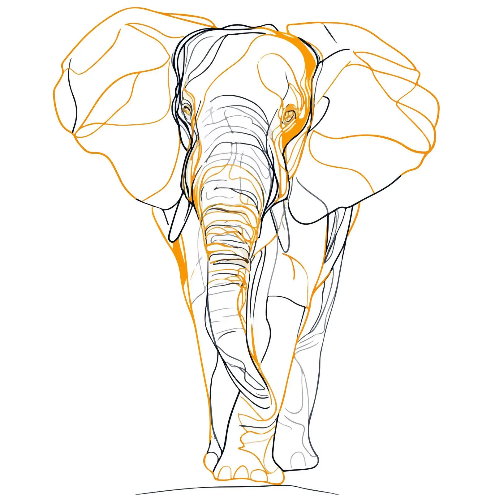 Minimal Elephant Line Art — free download from Dotvec