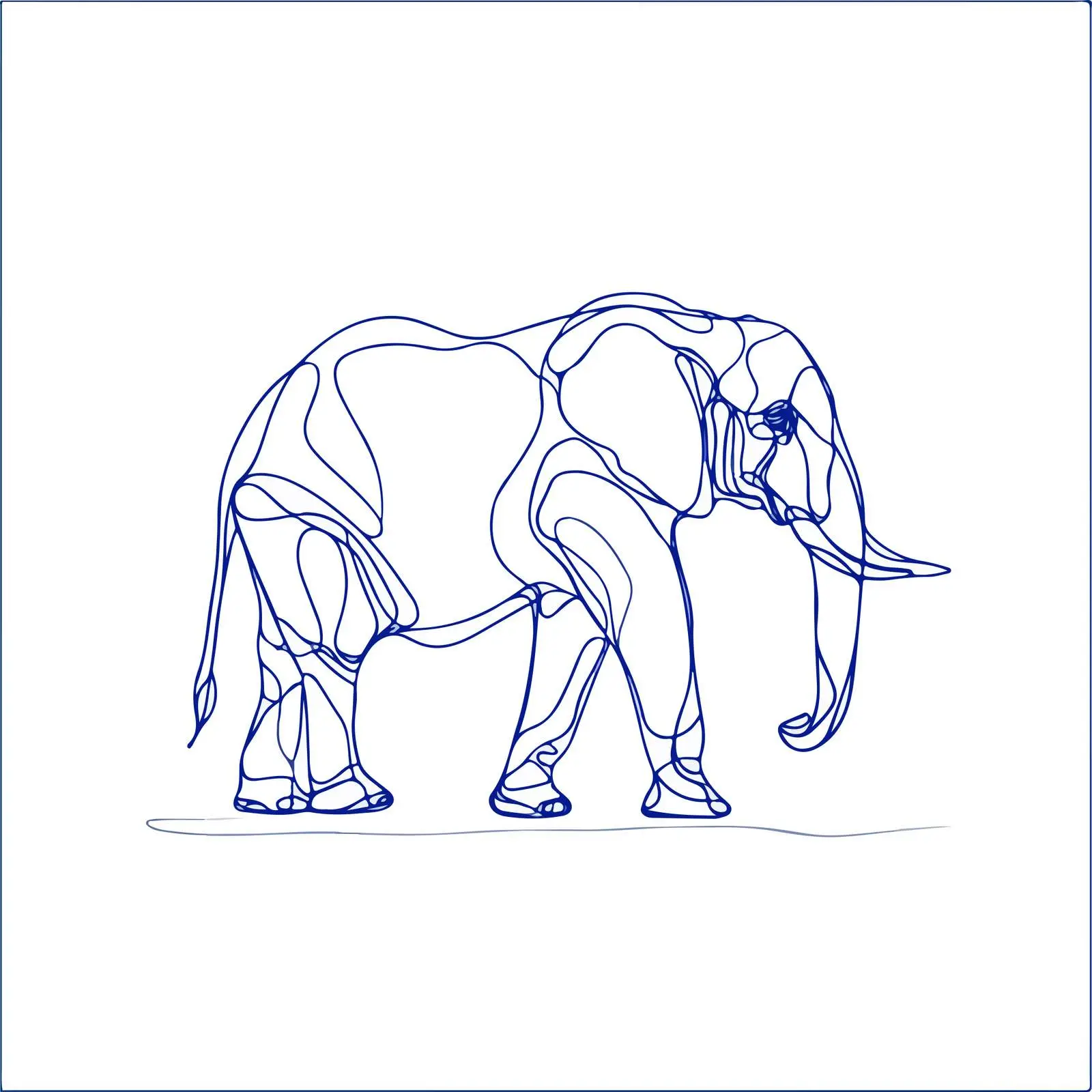 Elephant Continuous Line Art — free download from Dotvec