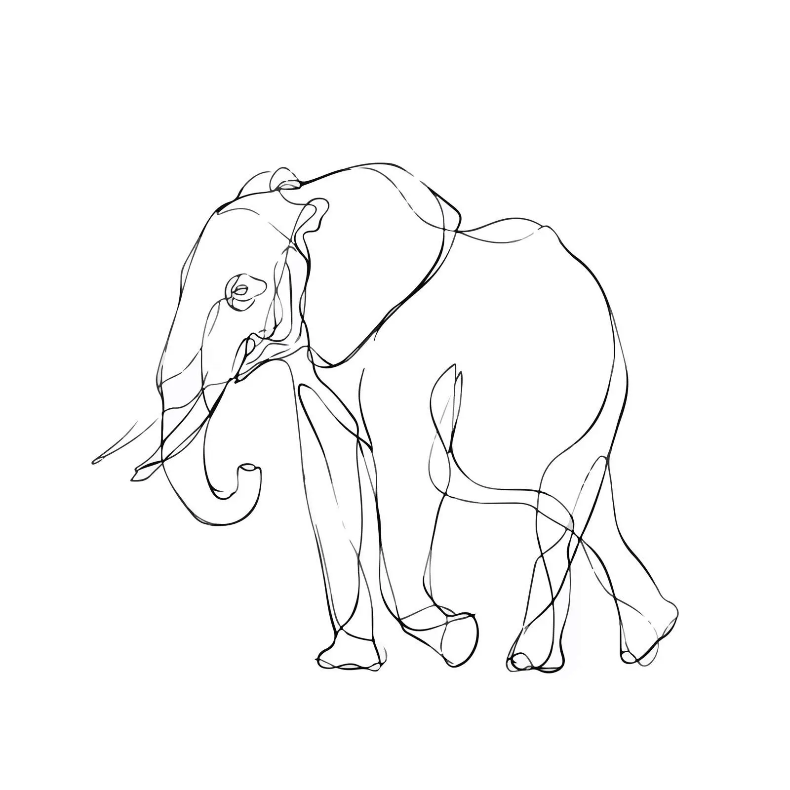 Elephant Minimalist Line Art — free download from Dotvec