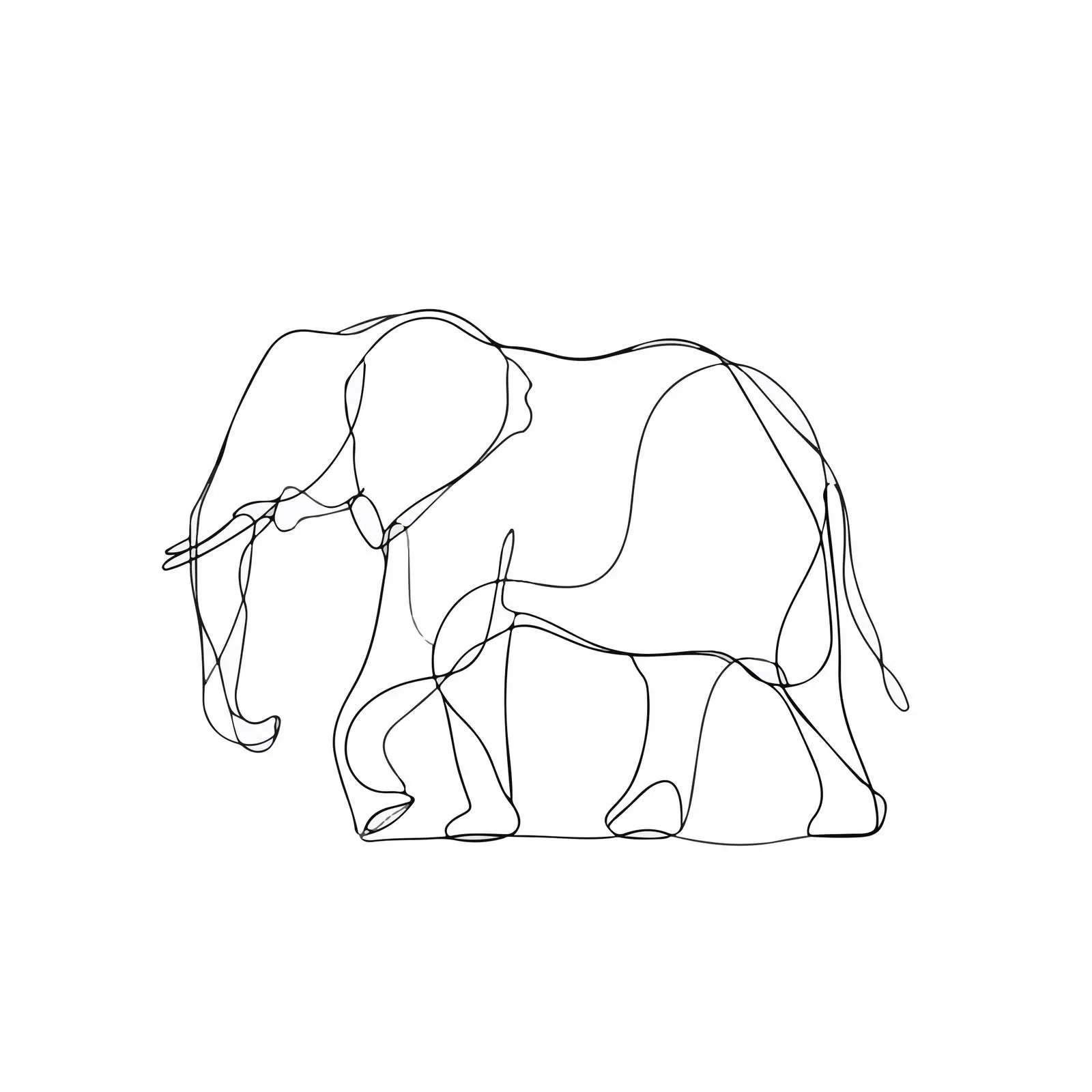 Elephant Line Art Illustration — free download from Dotvec