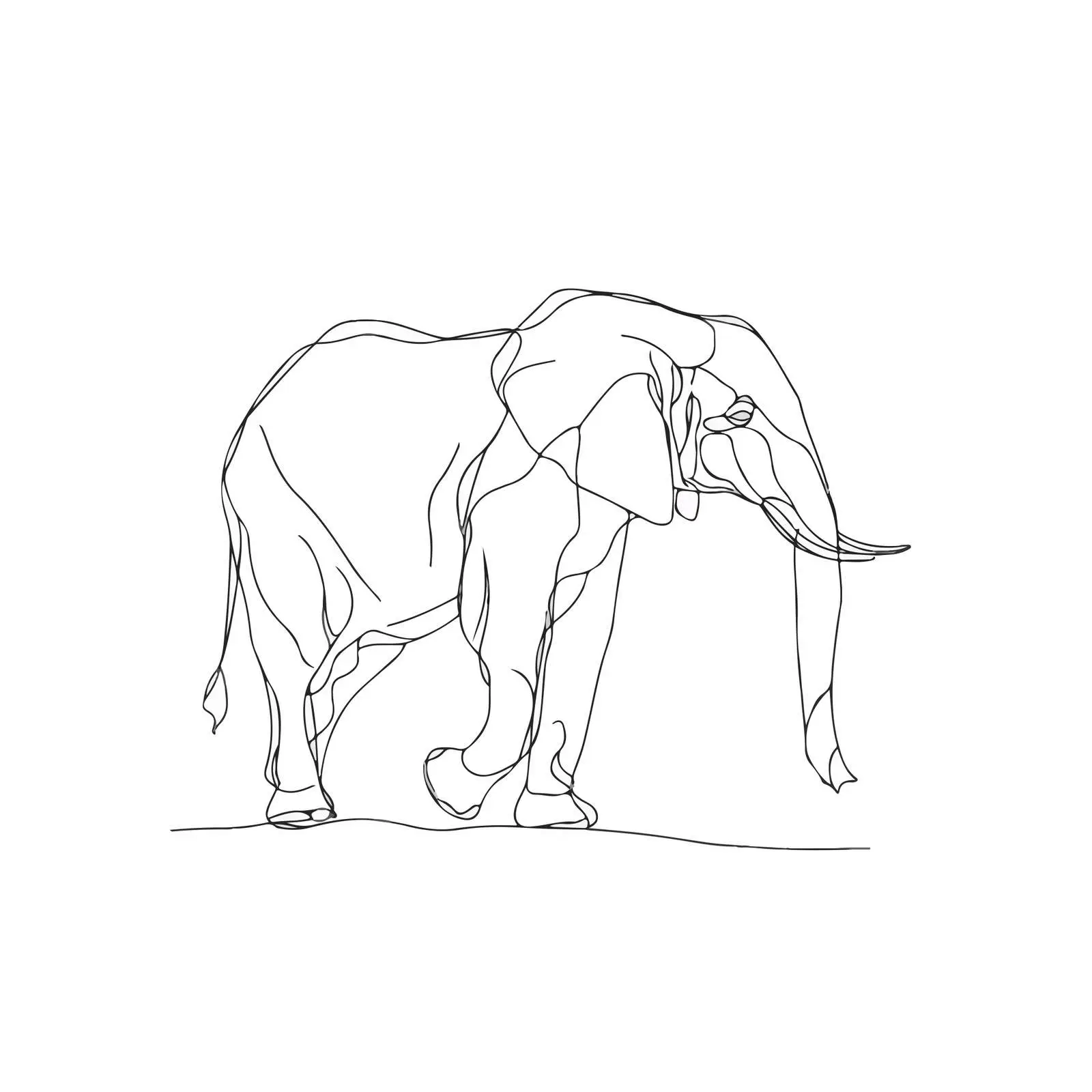 Minimal Elephant Line Art — free download from Dotvec