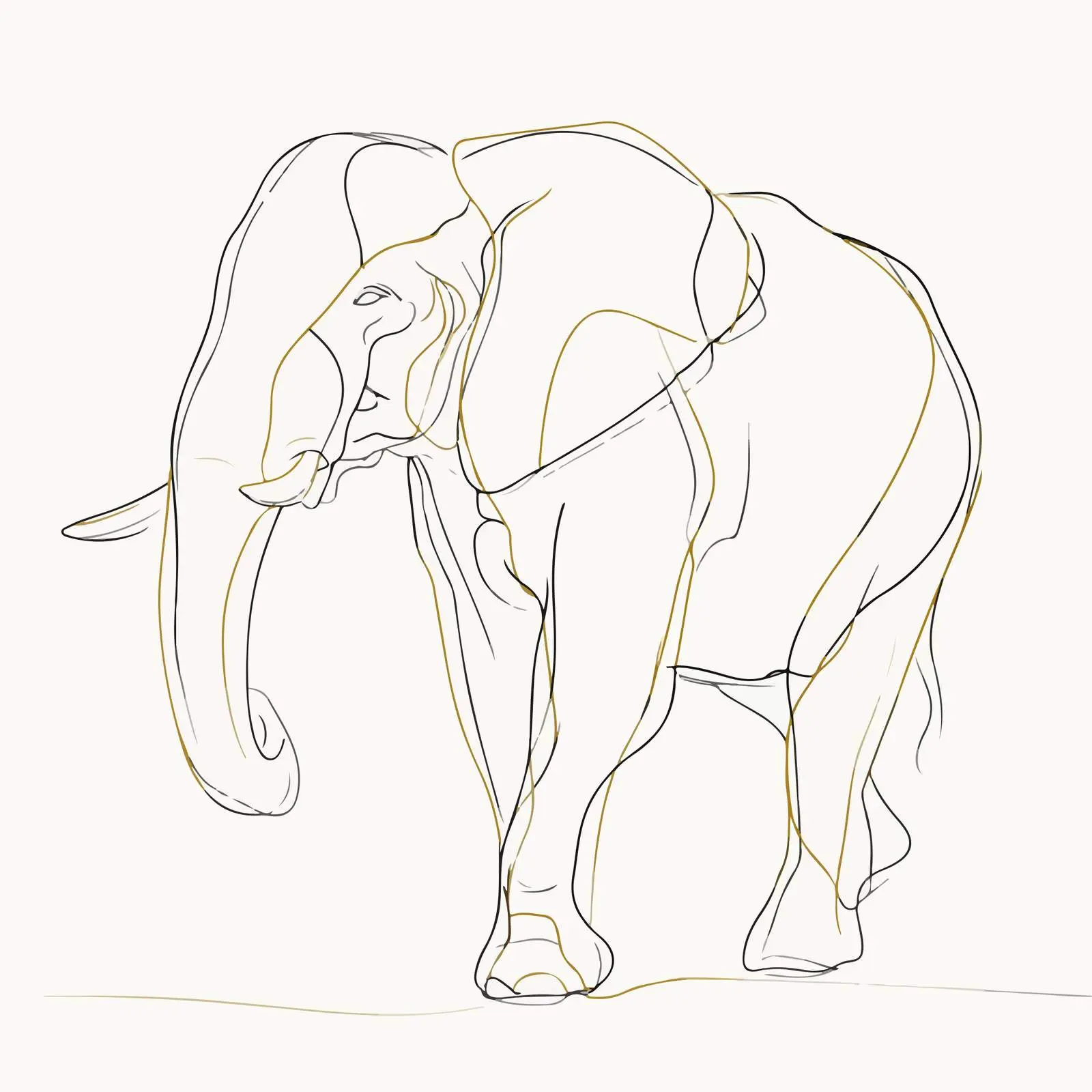 Elephant Line Art — free download from Dotvec