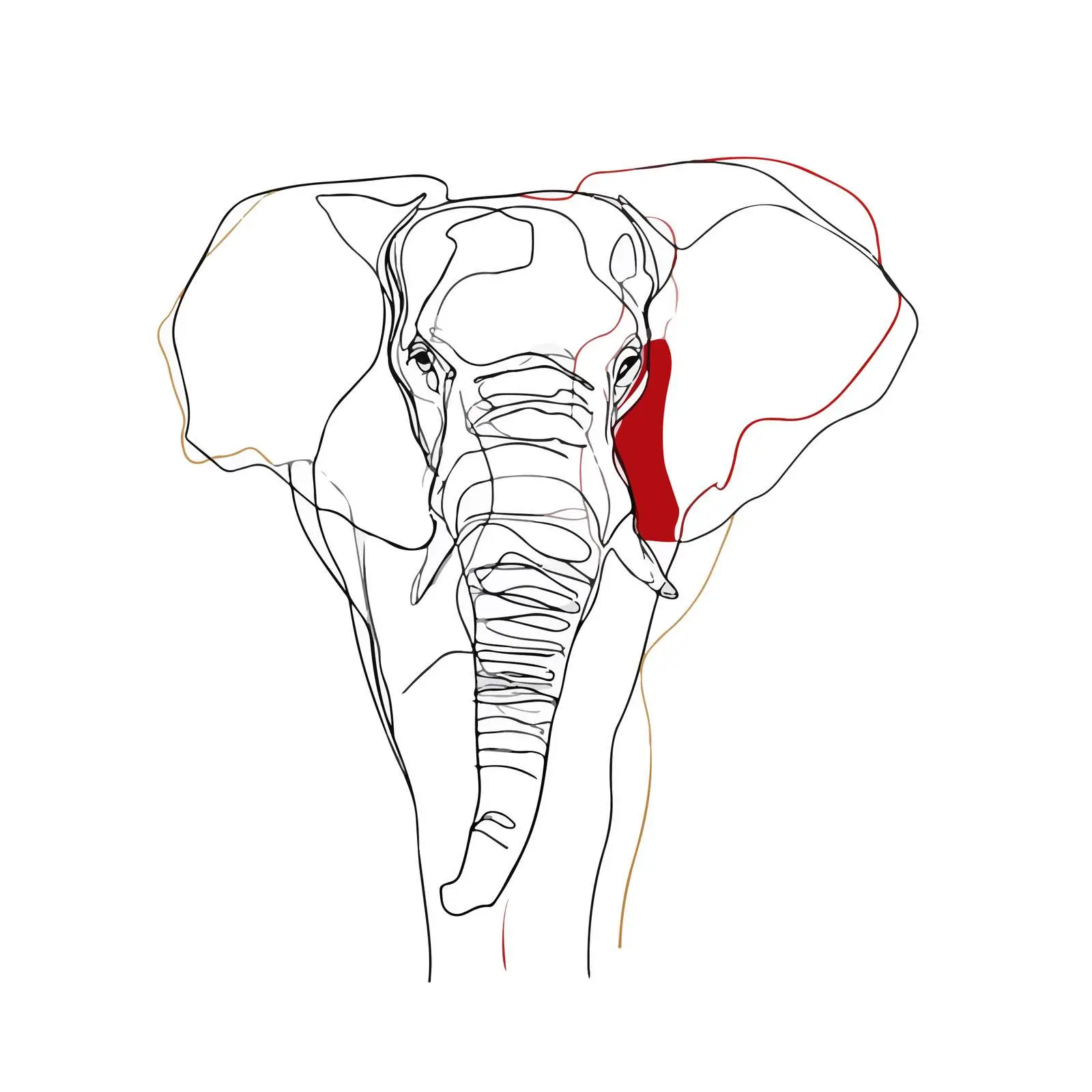 Elegant Elephant Line Art — free download from Dotvec