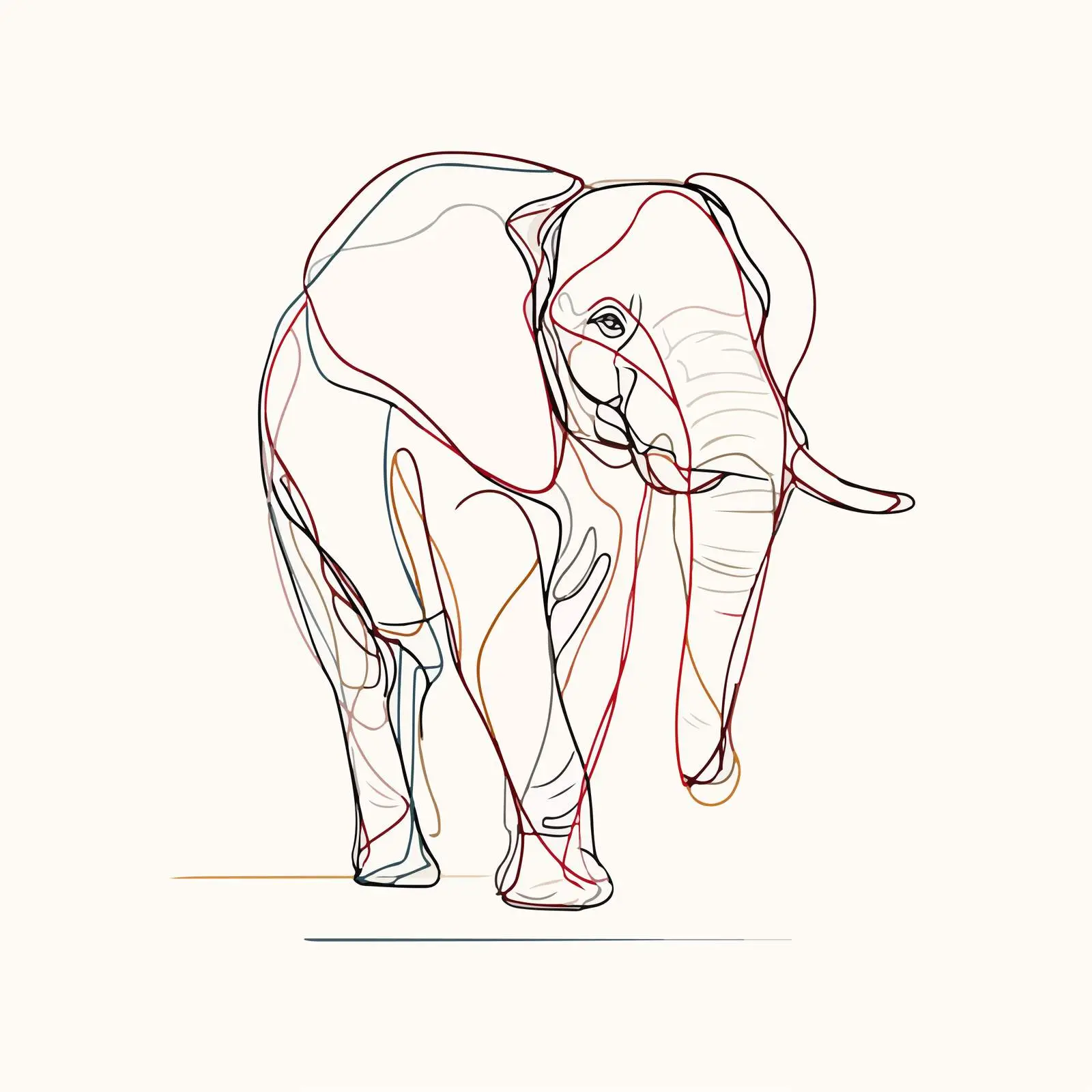 Elegant Elephant Line Art — free download from Dotvec