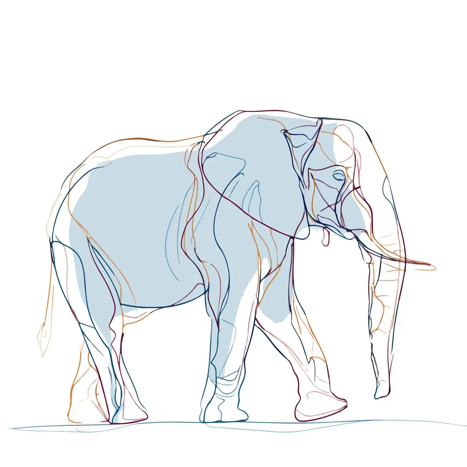 Elegant Elephant Line Art — free download from Dotvec