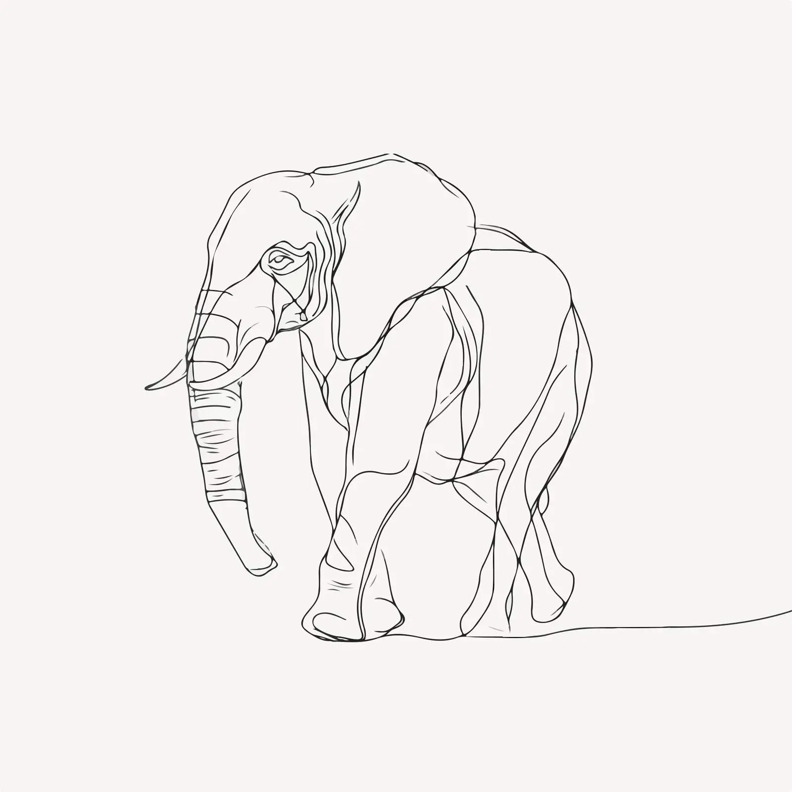 Elegant Elephant Line Art Illustration — free download from Dotvec