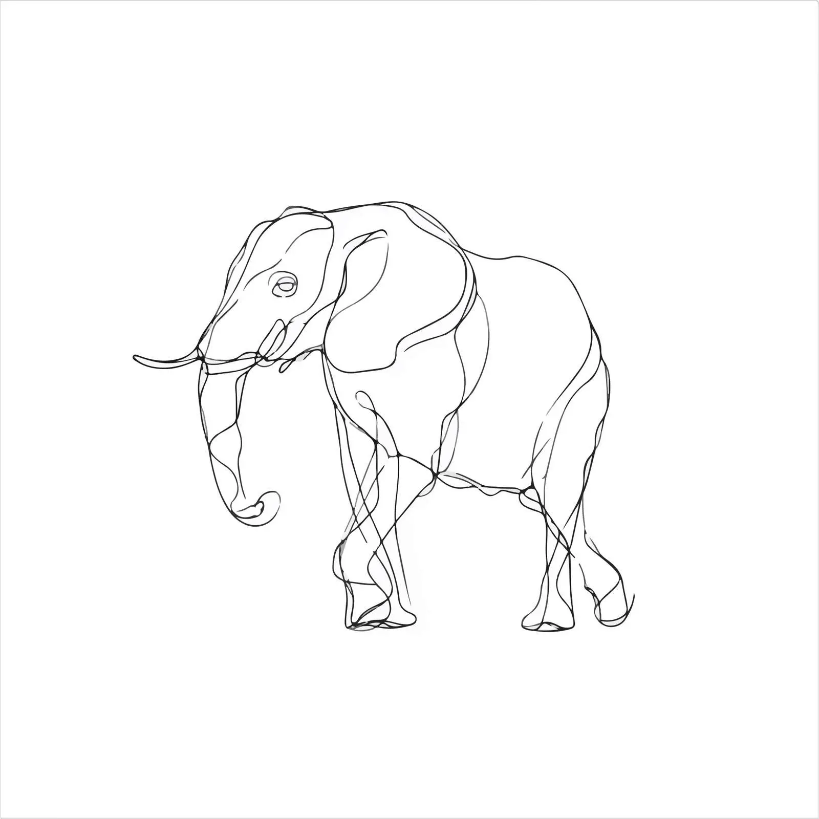 Elegant Elephant Line Art Illustration — free download from Dotvec