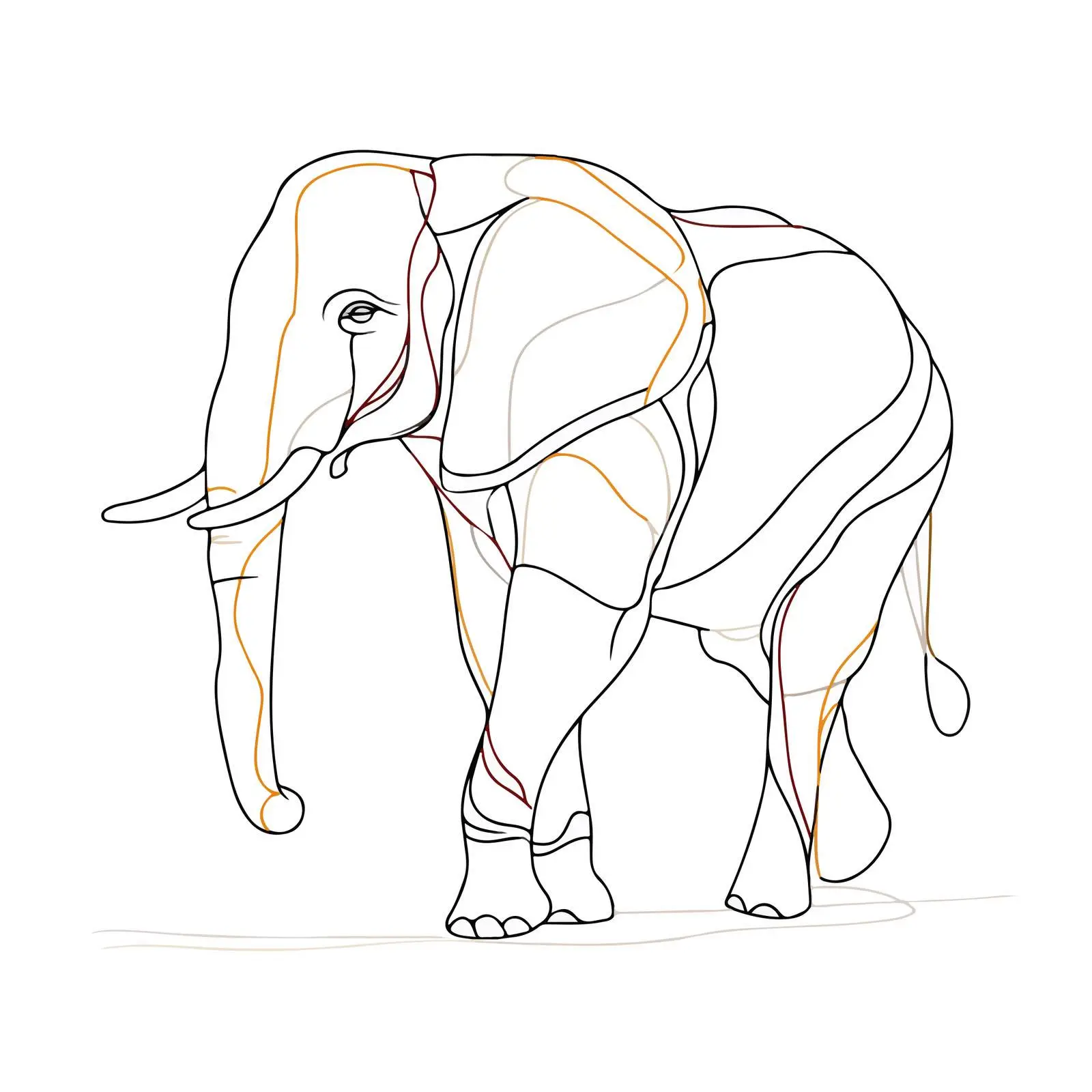 Elegant Elephant Line Art — free download from Dotvec