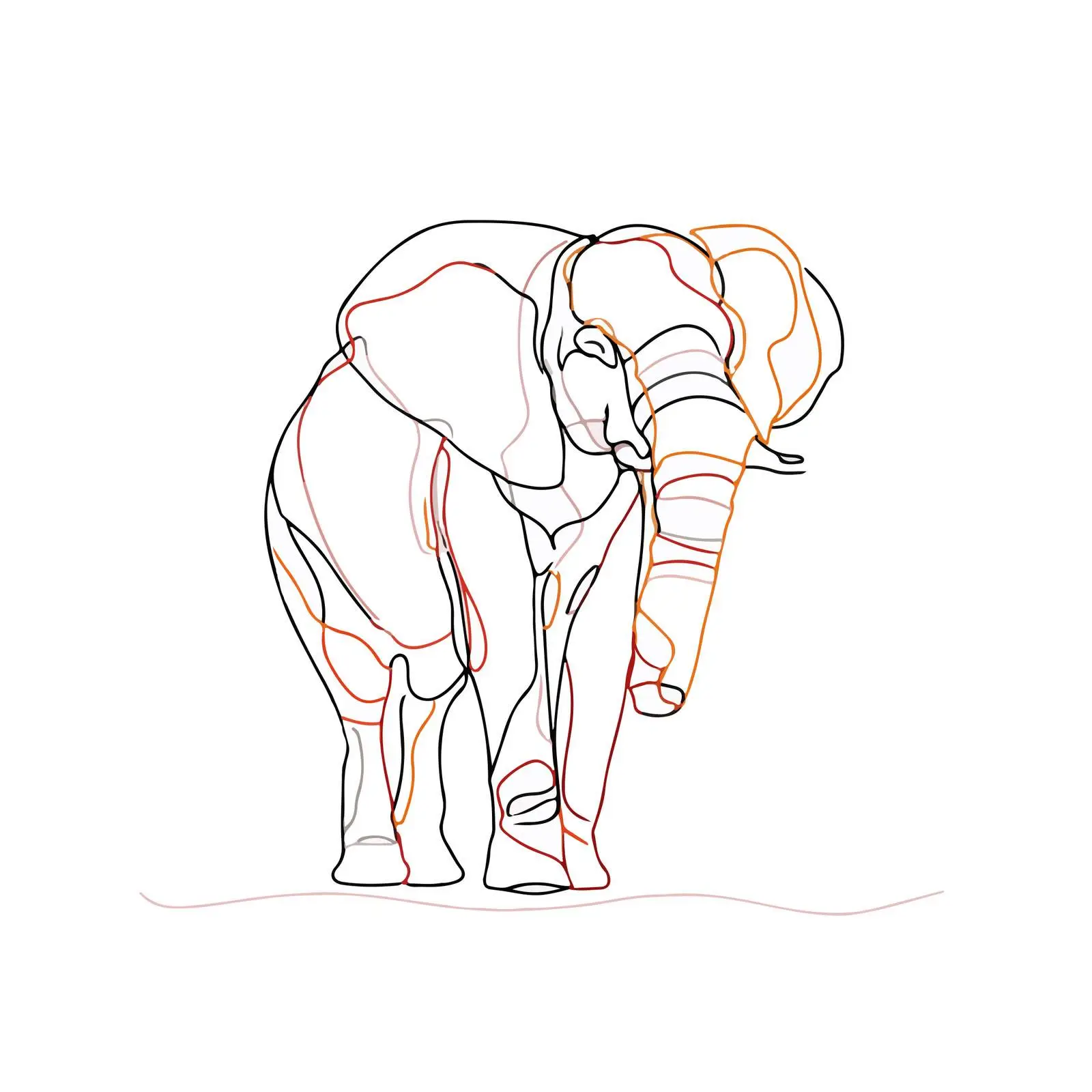 Elegant Elephant Line Art — free download from Dotvec
