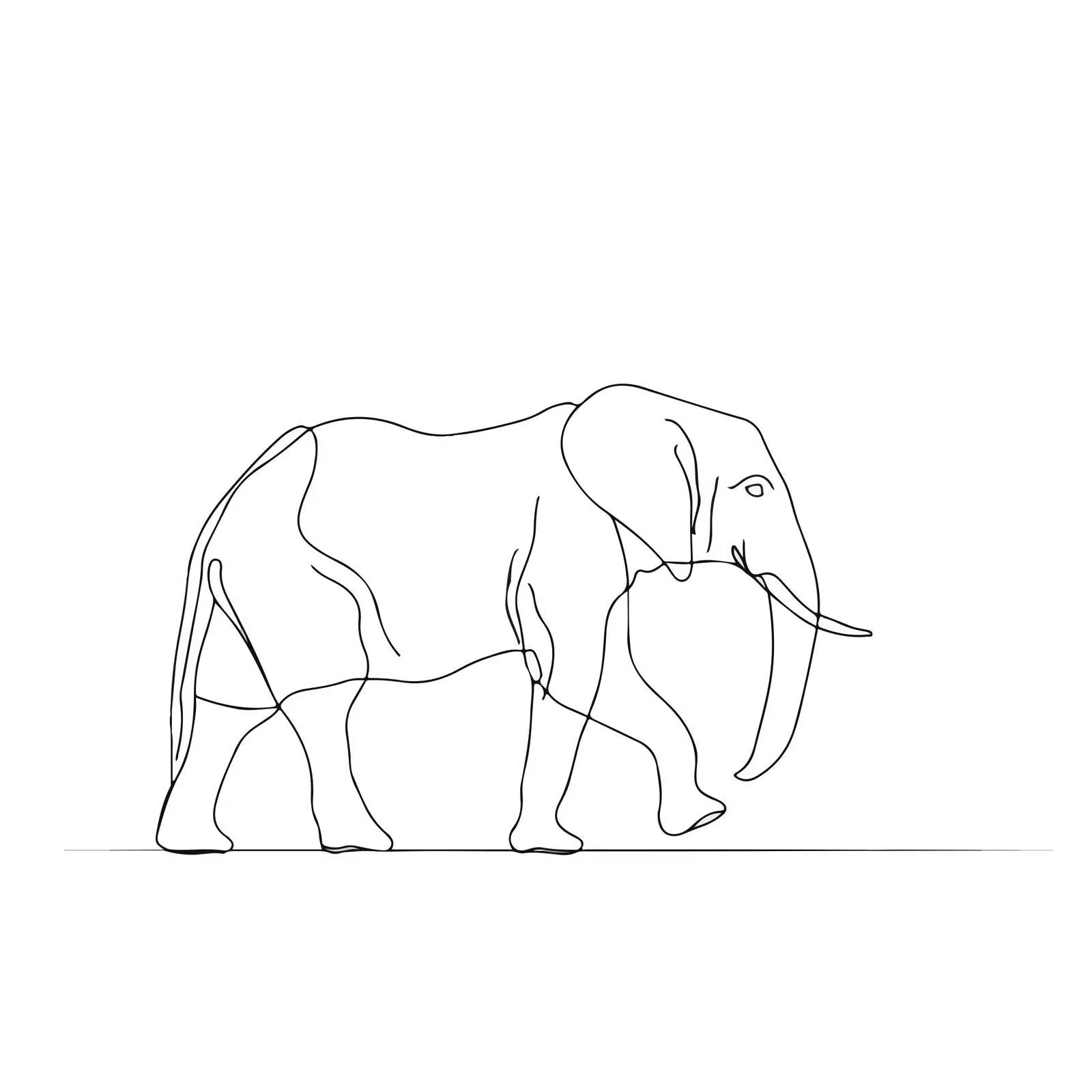 Elegant Elephant Line Art Illustration — free download from Dotvec