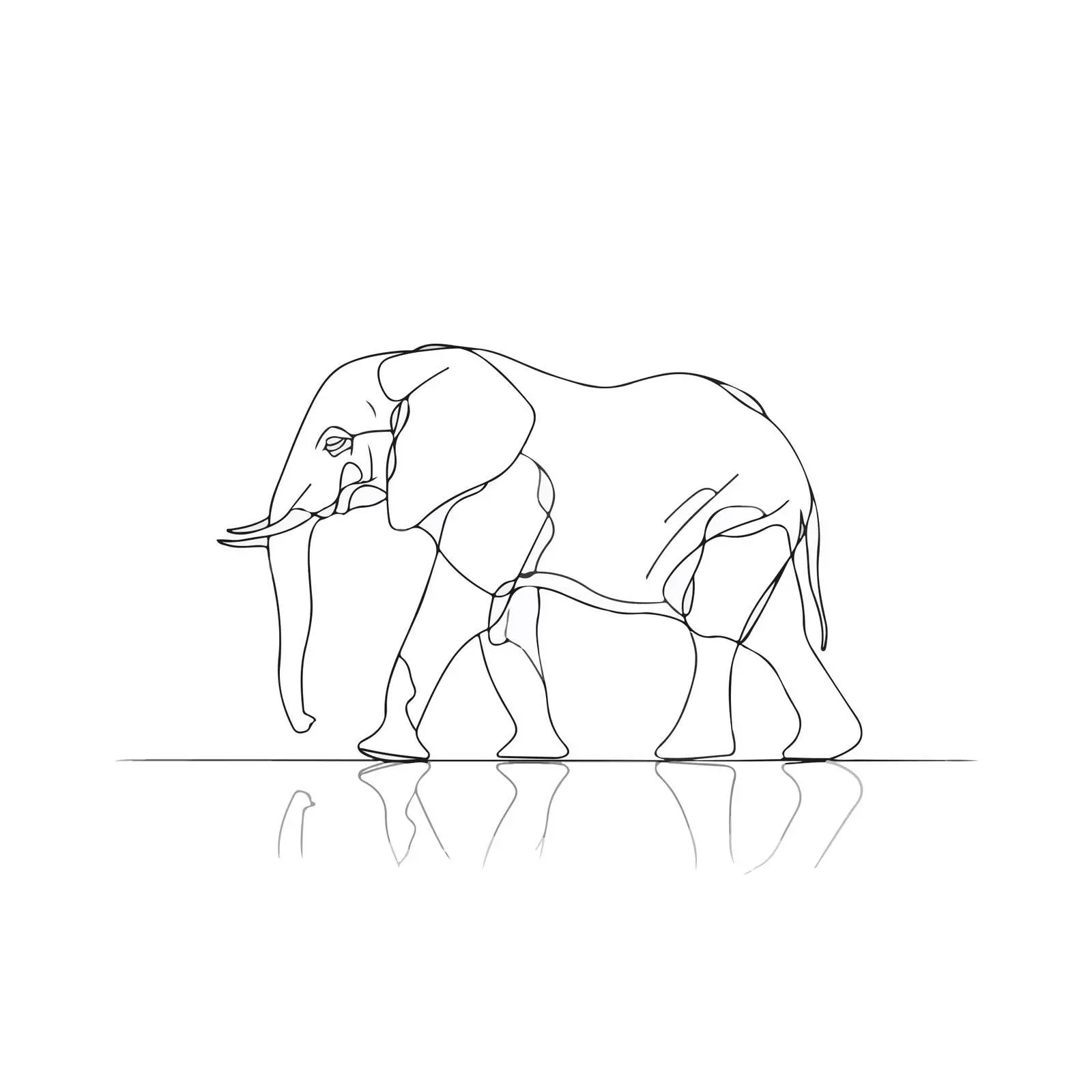 Elegant Elephant Line Art Illustration — free download from Dotvec