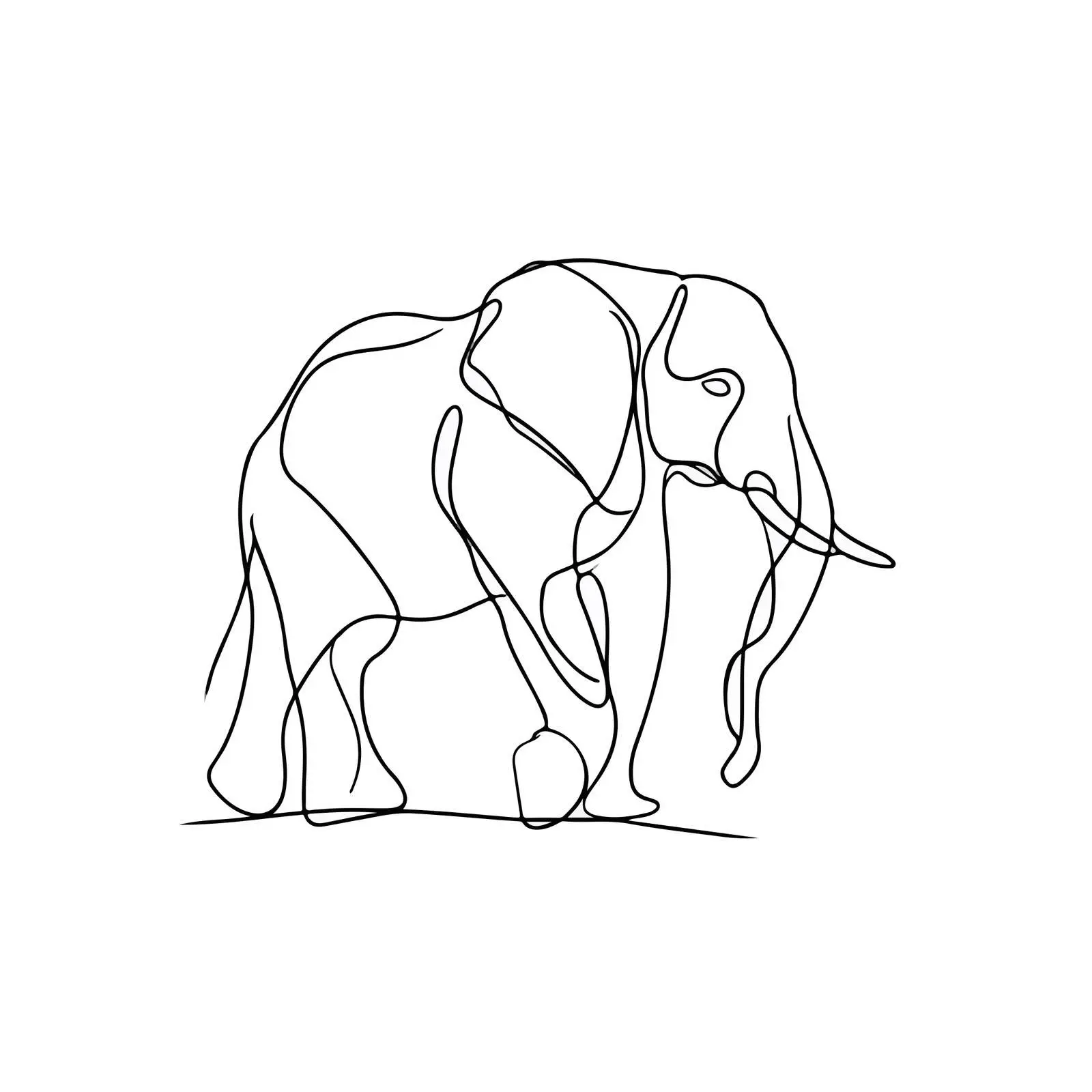 Elephant Line Art Illustration — free download from Dotvec