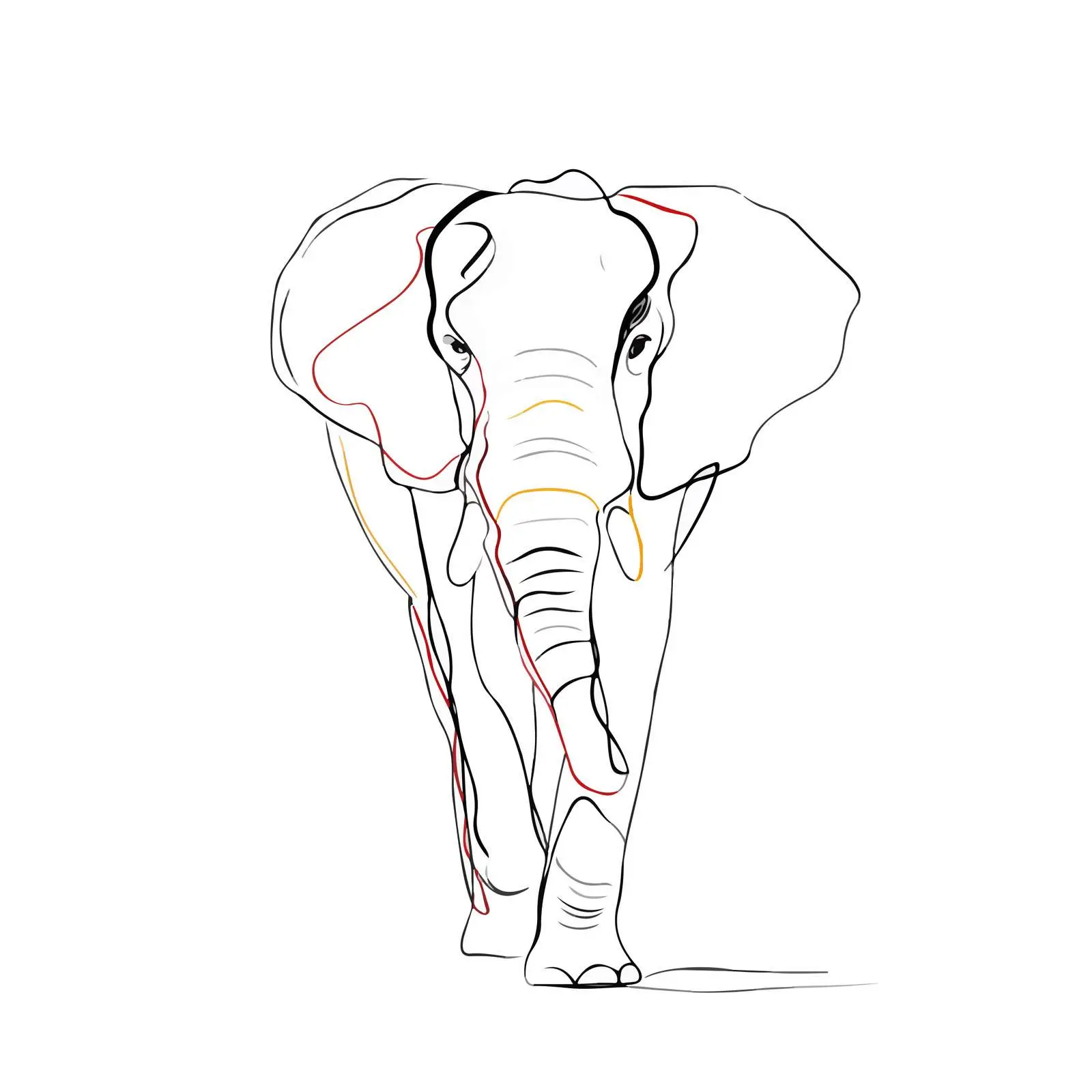 Minimal Elephant Line Art — free download from Dotvec
