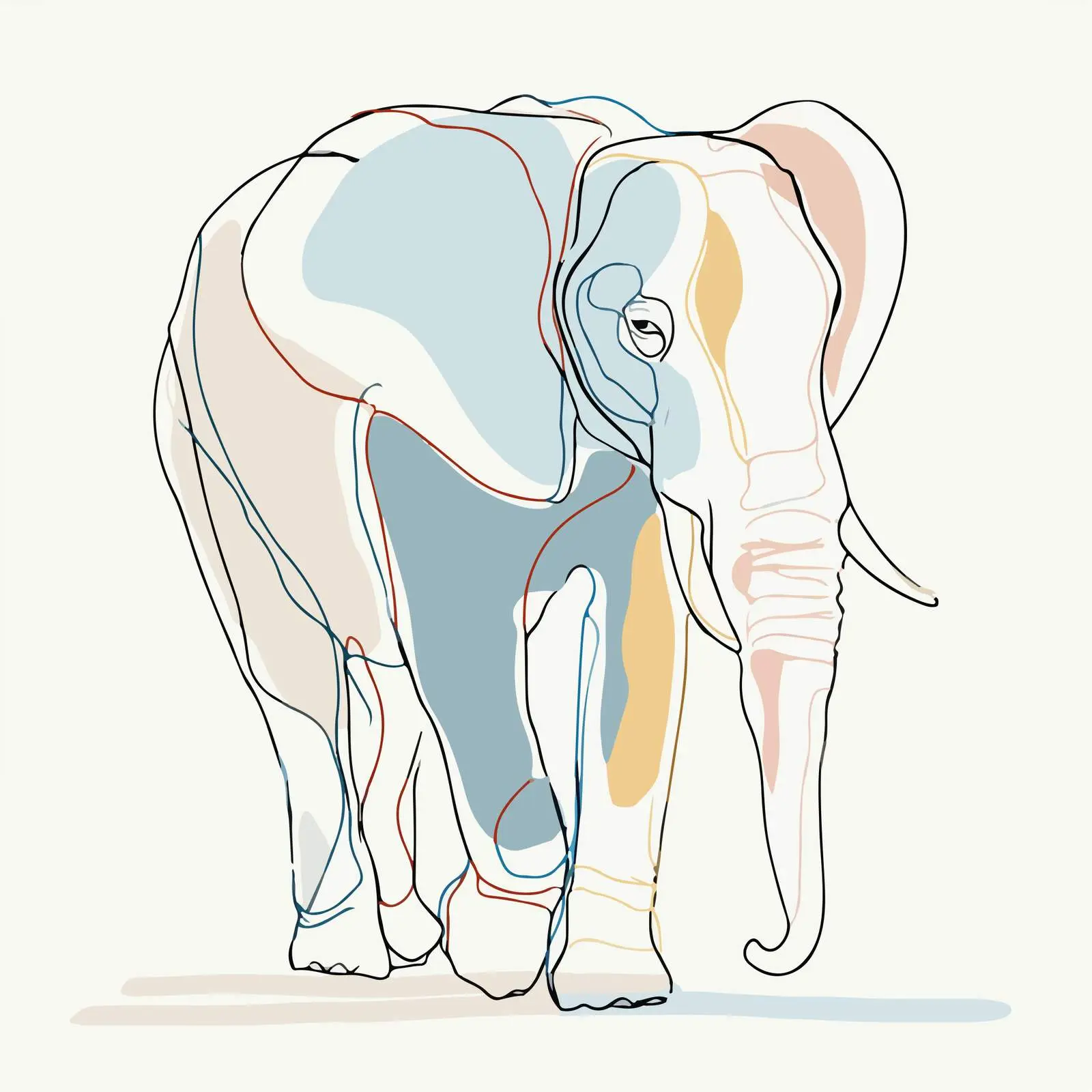 Elephant Line Art — free download from Dotvec
