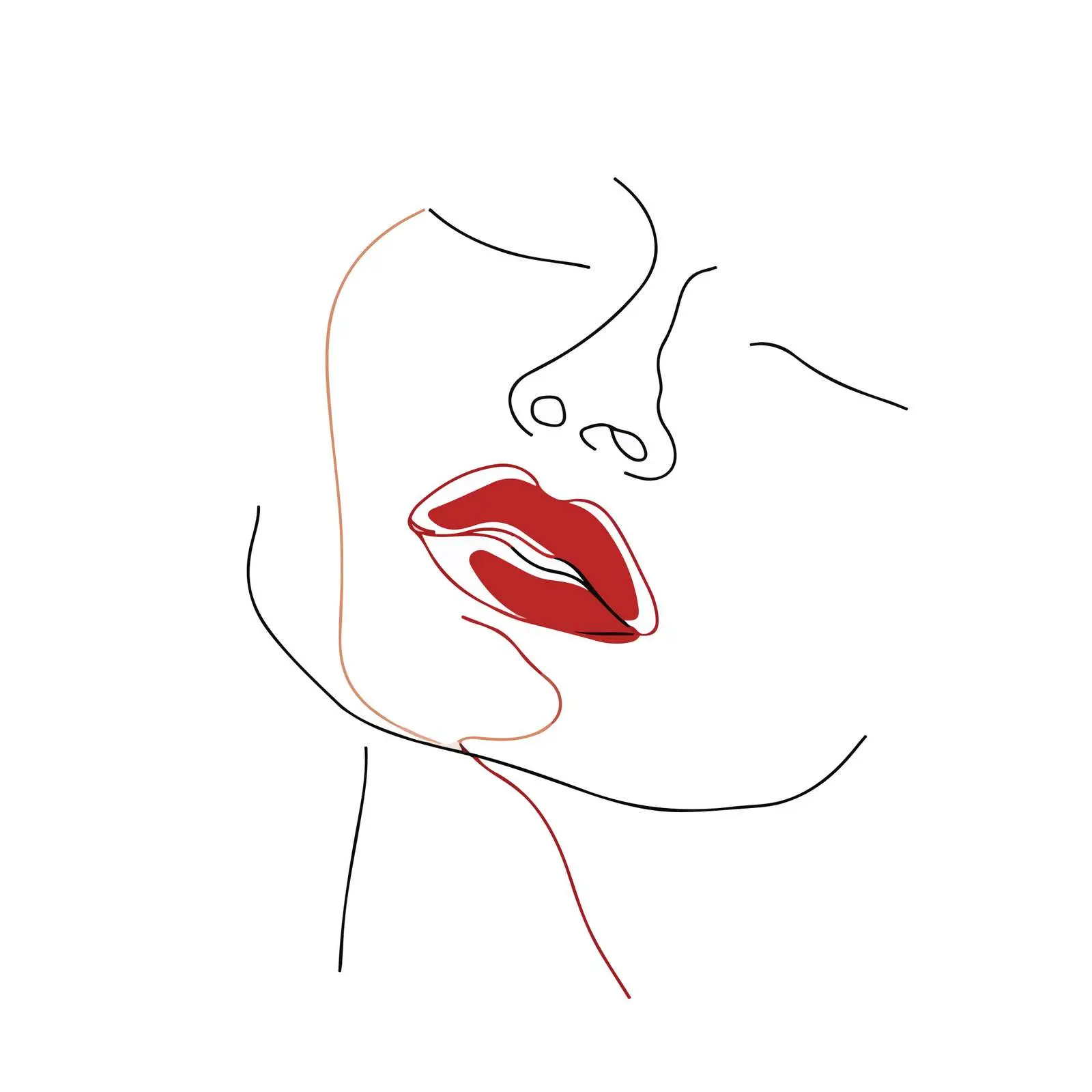 Elegant Face Outline Art — free download from Dotvec