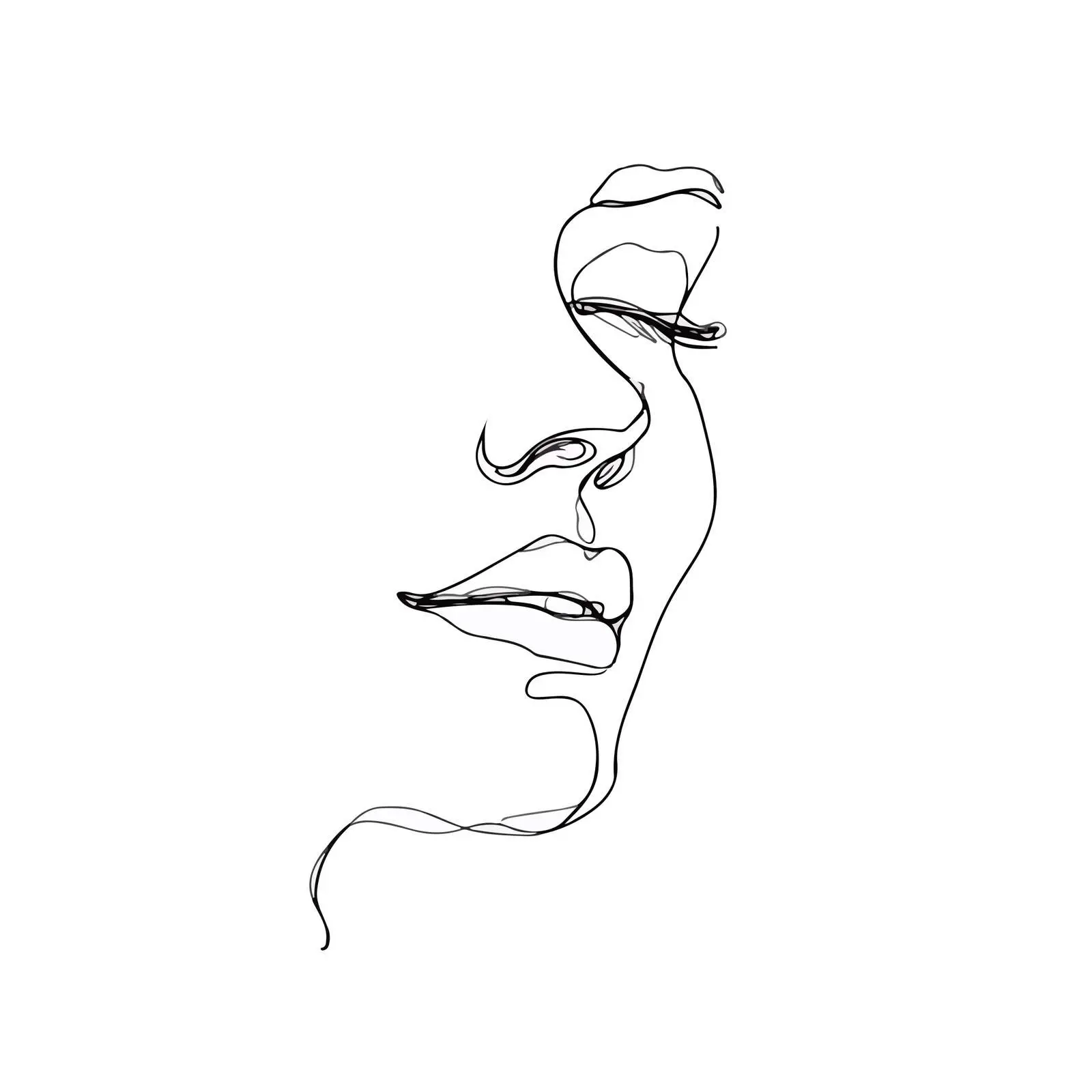 Elegant Face Sketch Art — free download from Dotvec