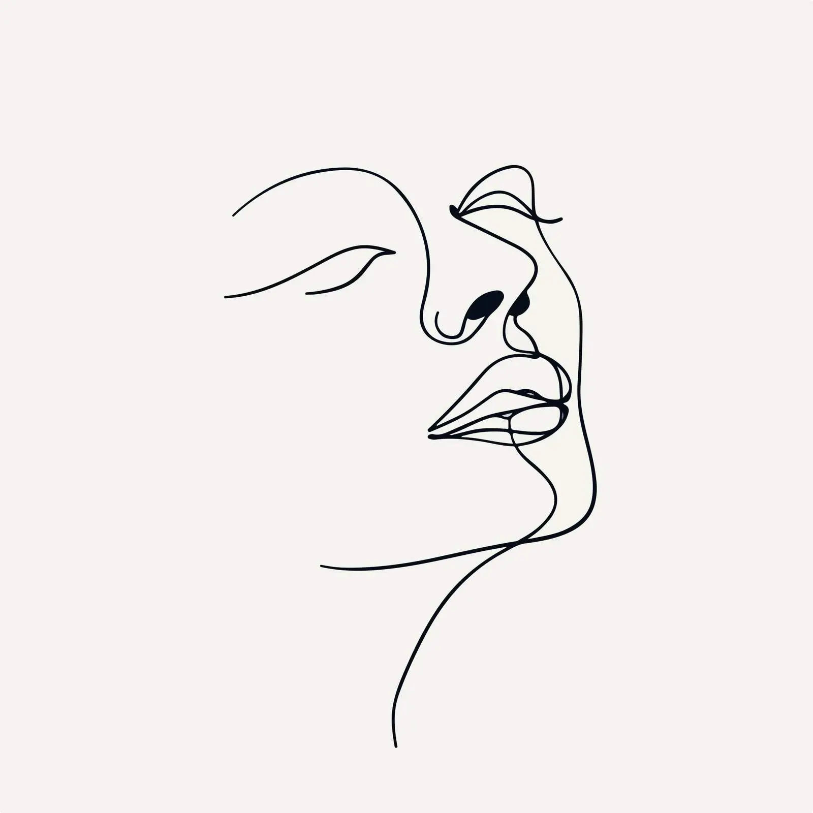 Face Outline with Emphasized Lips — free download from Dotvec