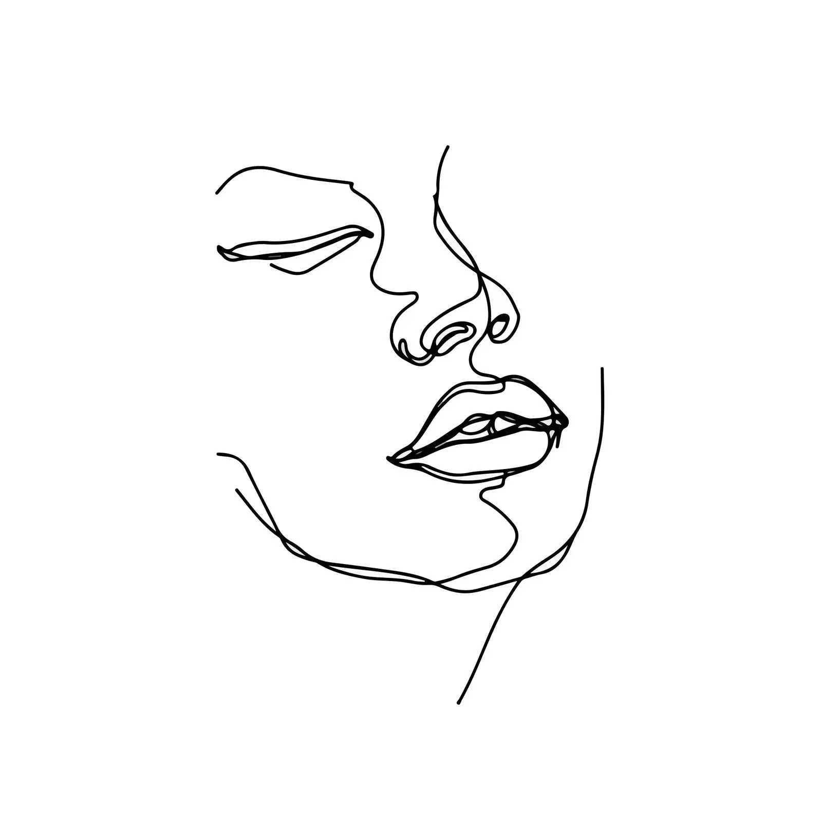 Elegant Face Outline Artwork — free download from Dotvec