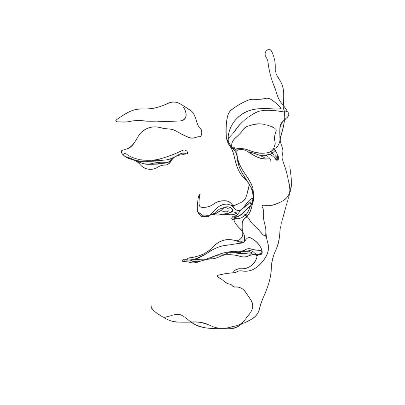 Abstract Face Minimal Line Art — free download from Dotvec