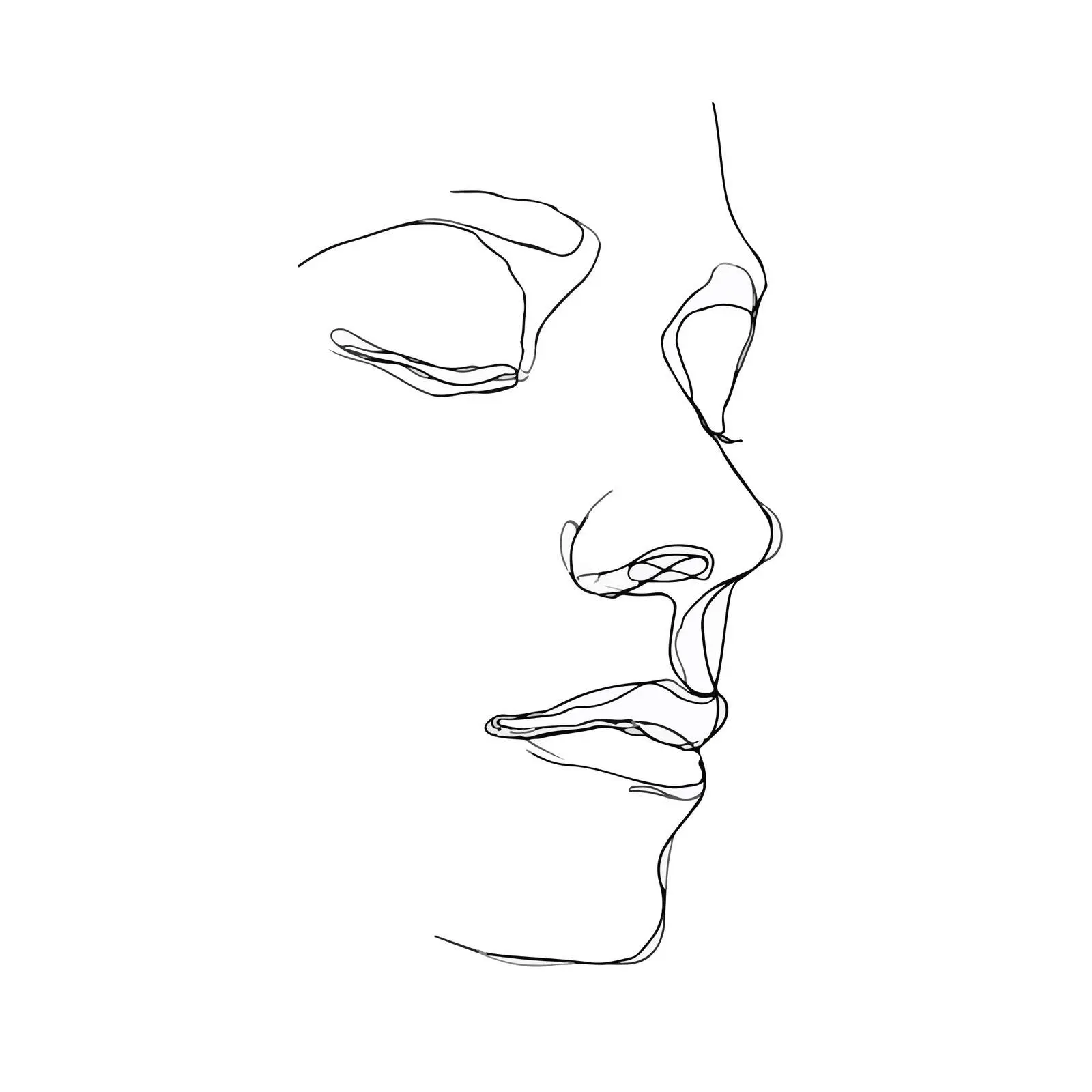 Elegant Face Line Art Illustration — free download from Dotvec