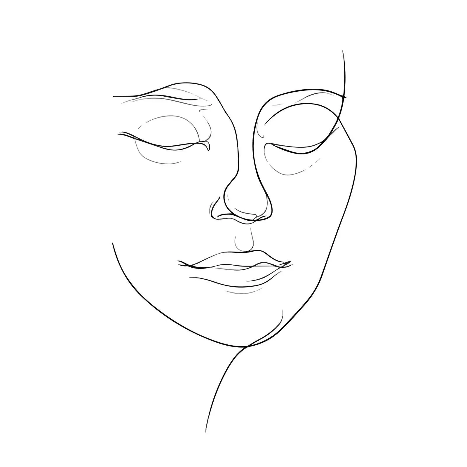 Elegant Face Line Art Illustration — free download from Dotvec