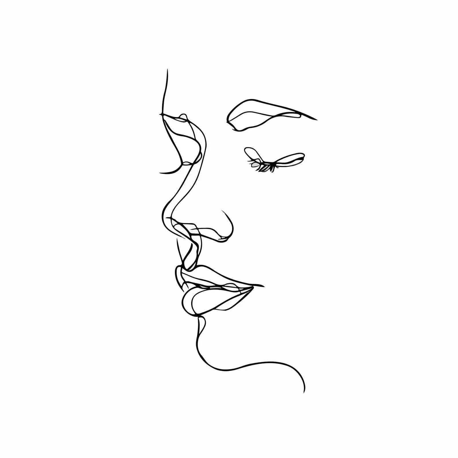 Elegant Face Line Art — free download from Dotvec