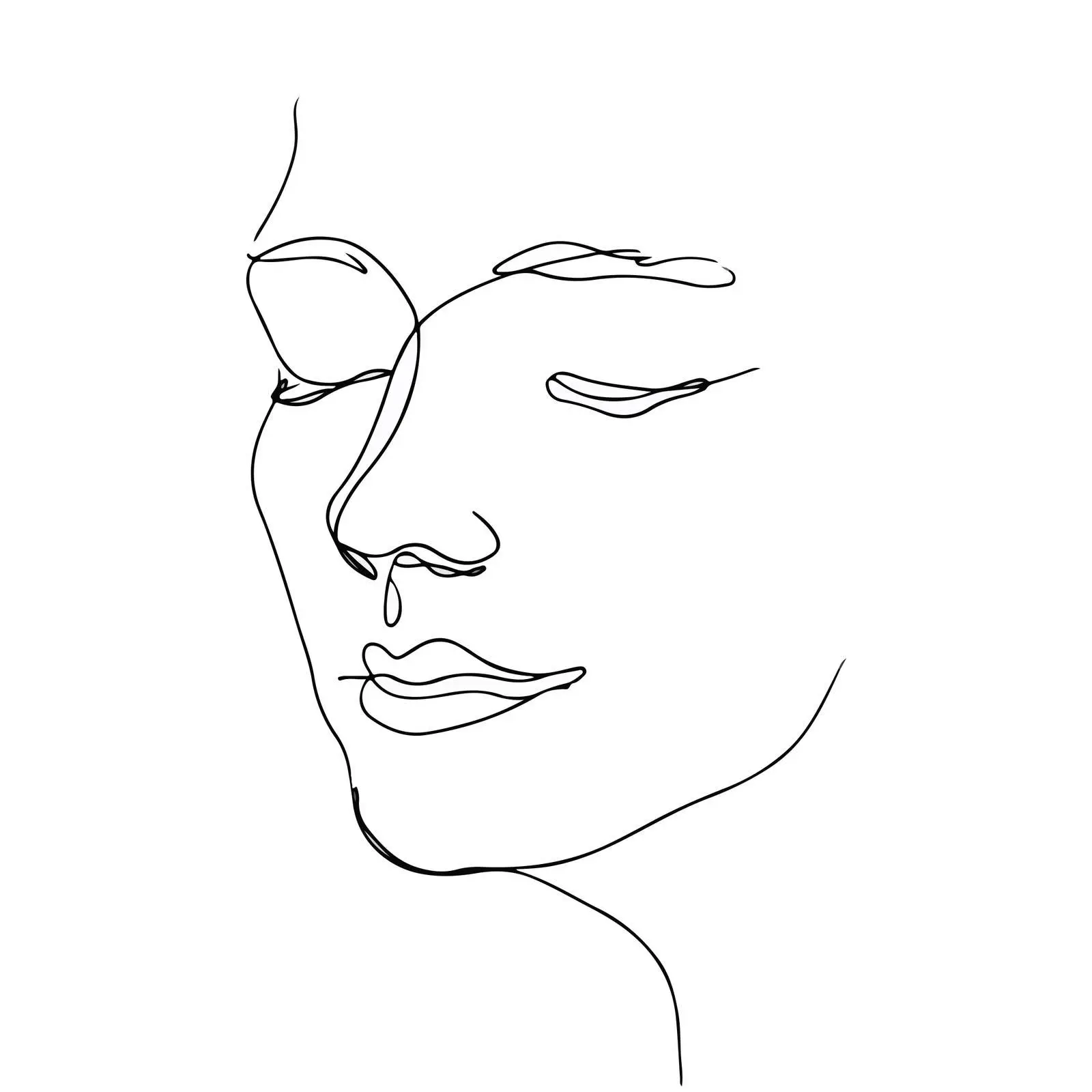Minimal Line Art Face Illustration — free download from Dotvec