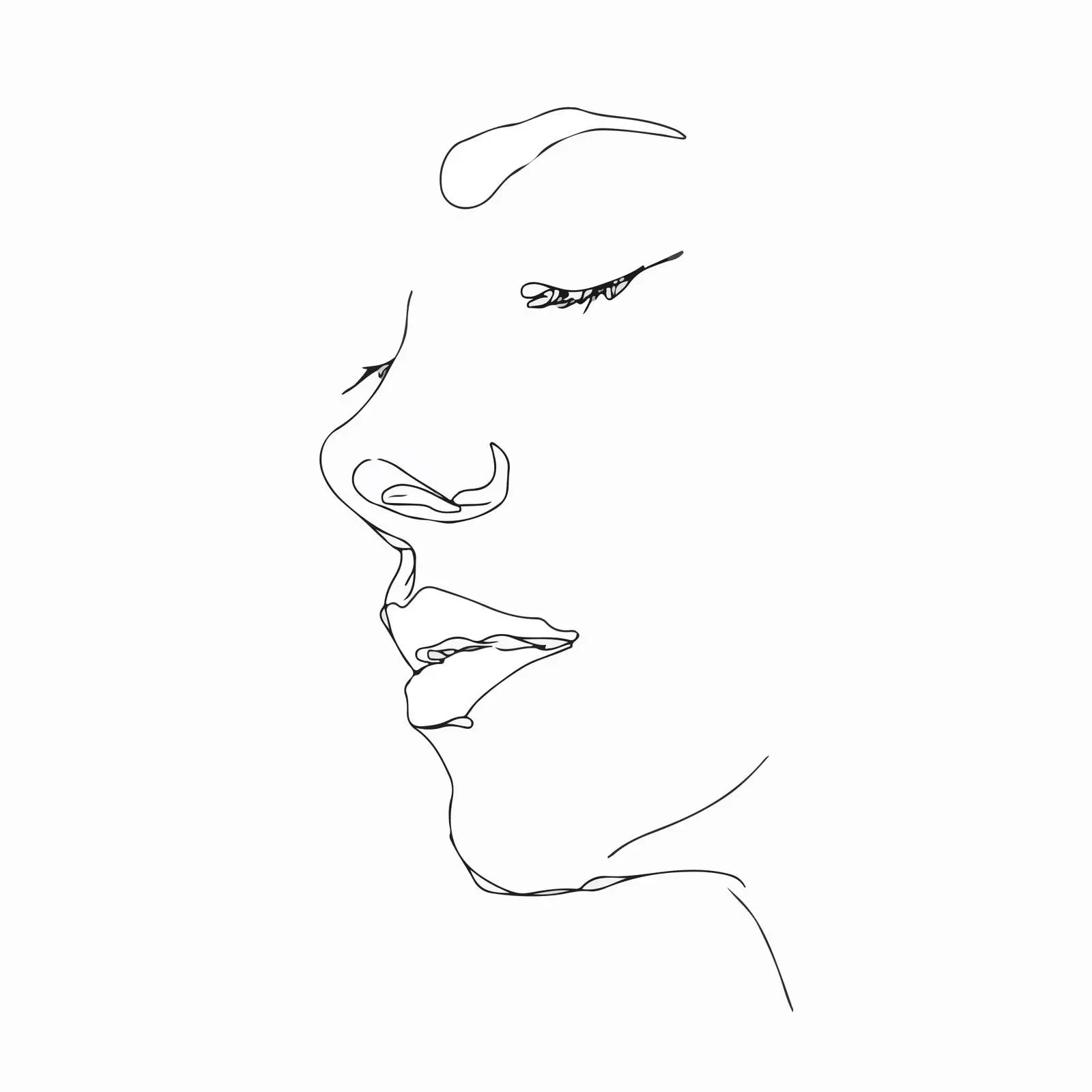 Elegant Face Line Art Concept — free download from Dotvec