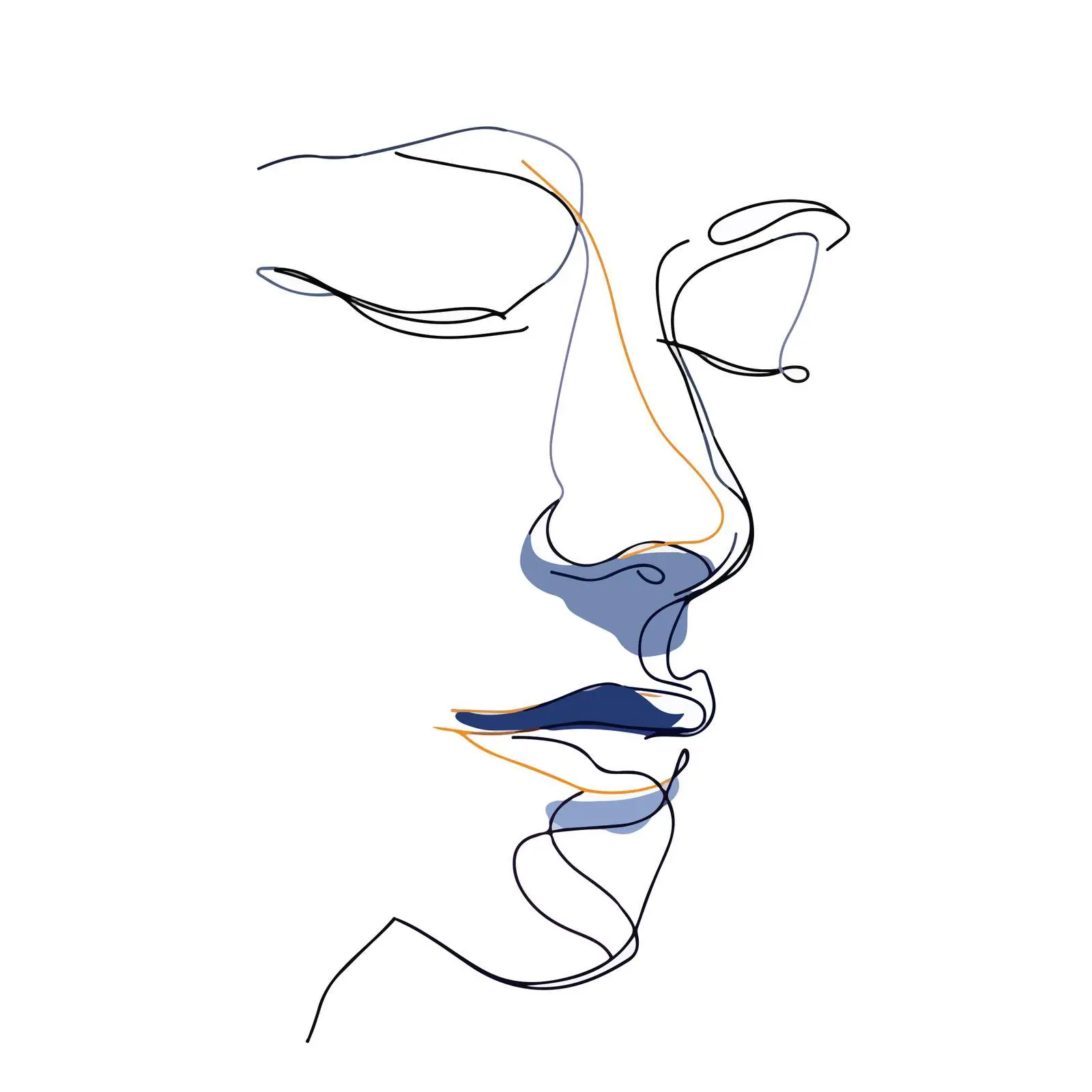 Elegant Contoured Face Art — free download from Dotvec