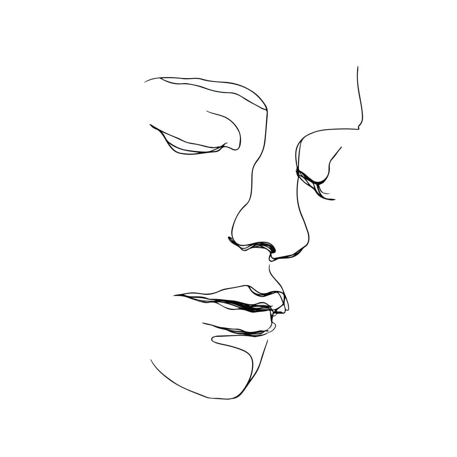 Elegant Face Line Art — free download from Dotvec