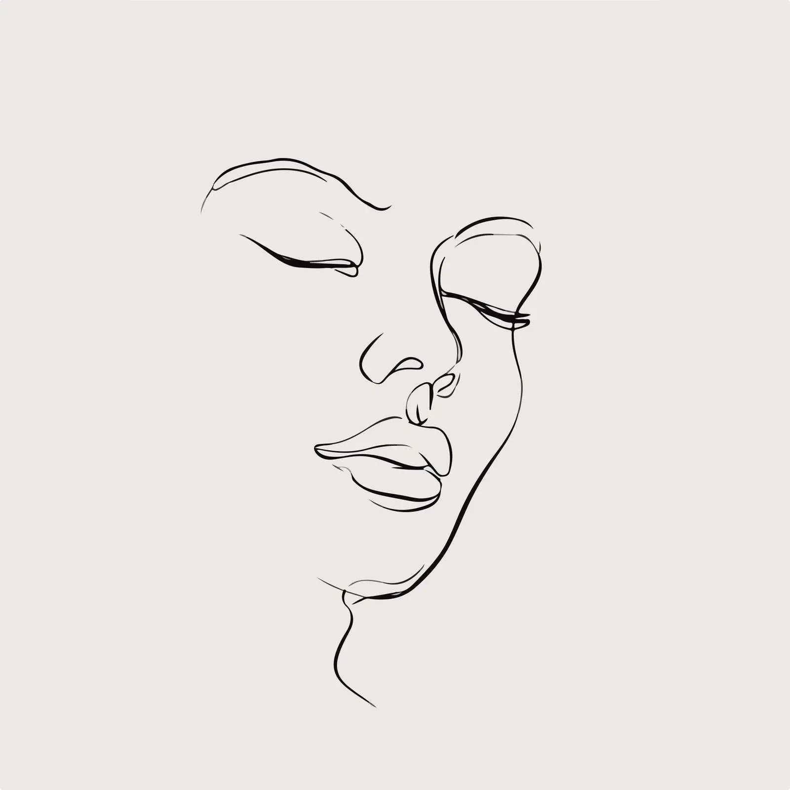 Stylized Face Line Art — free download from Dotvec