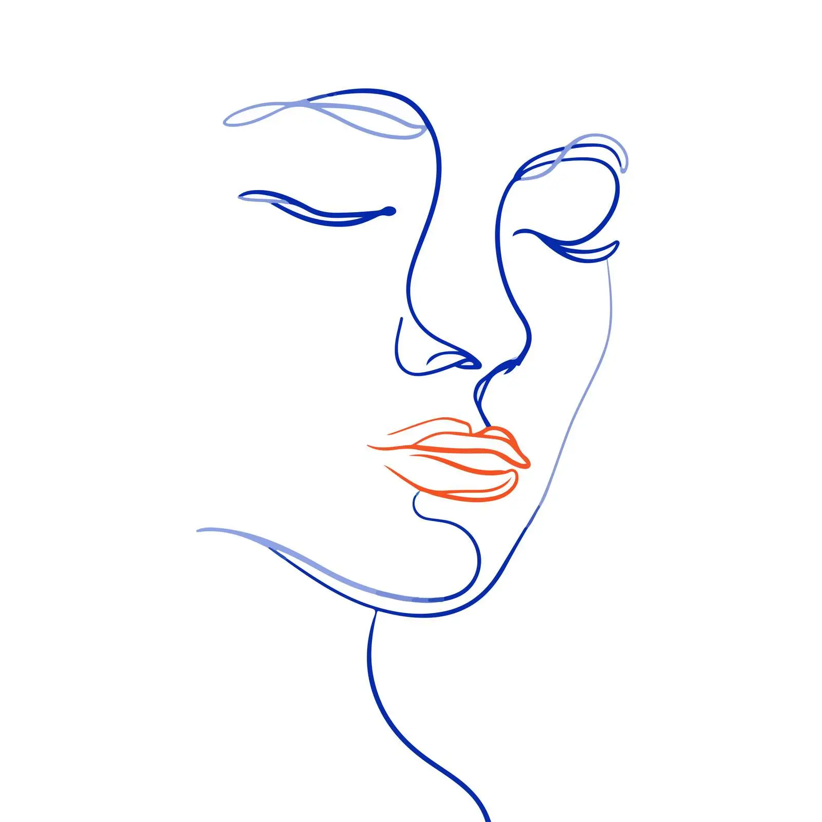 Minimal Face Line Art with Closed Eyes — free download from Dotvec