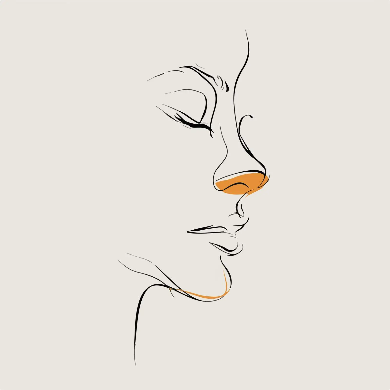 Minimalist Face Line Art Design — free download from Dotvec