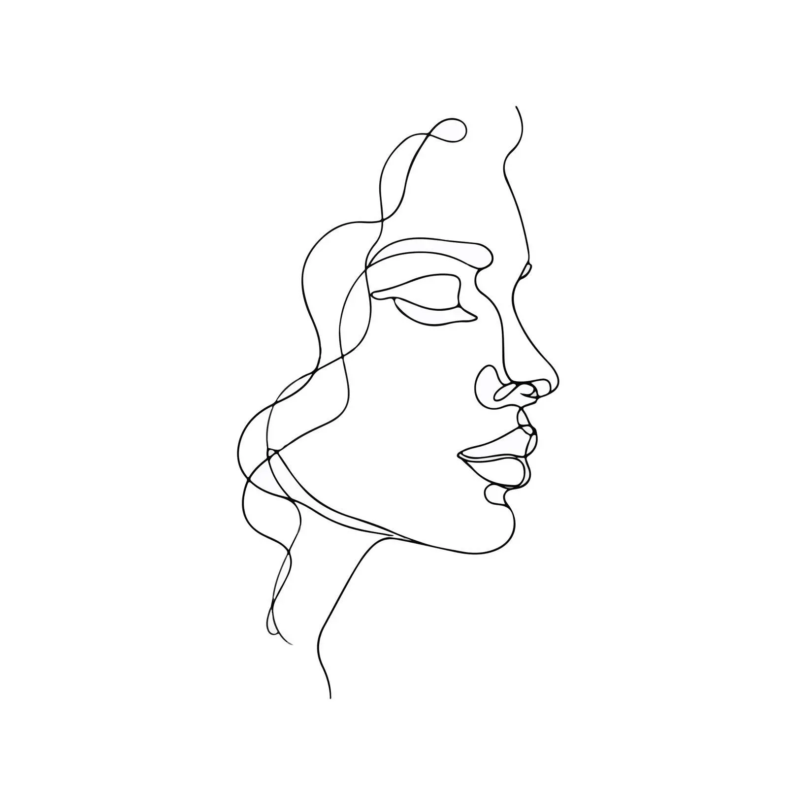 Elegant Face Line Art Illustration — free download from Dotvec