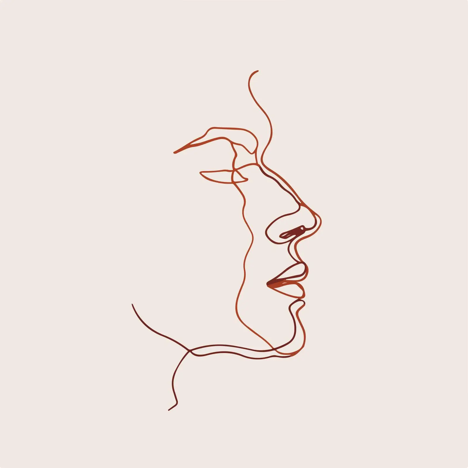 Elegant Face Line Art Design — free download from Dotvec