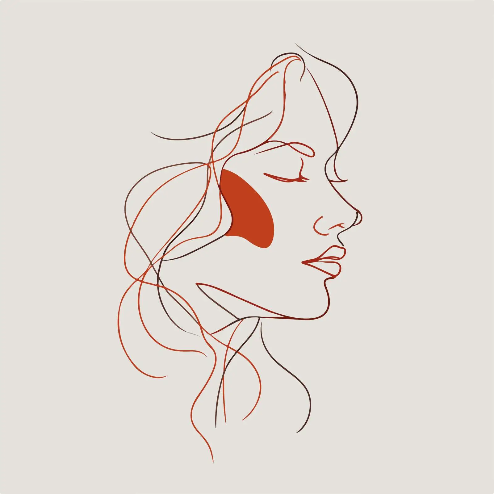 Elegant Face Line Art Illustration — free download from Dotvec