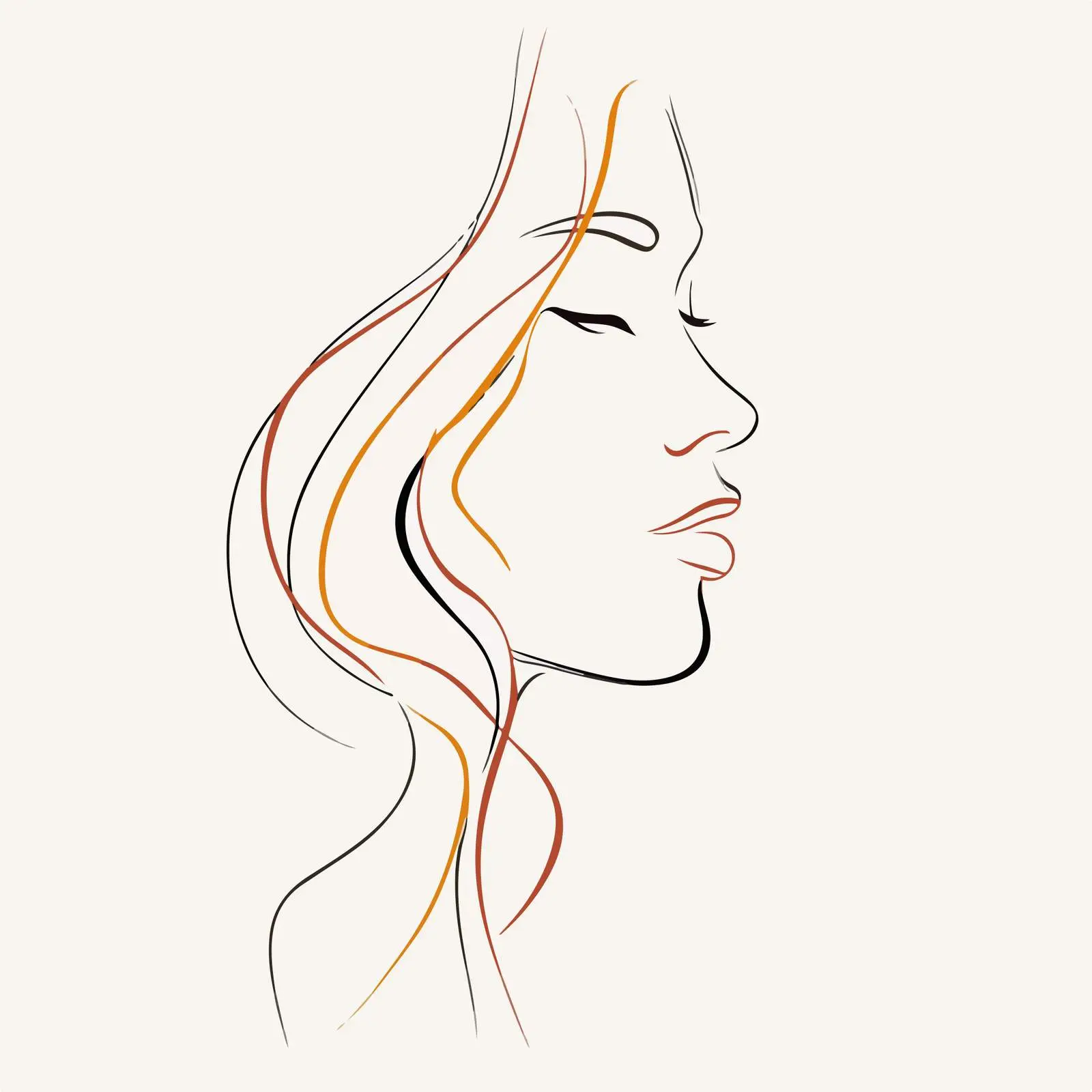 Elegant Face Line Art Design — free download from Dotvec