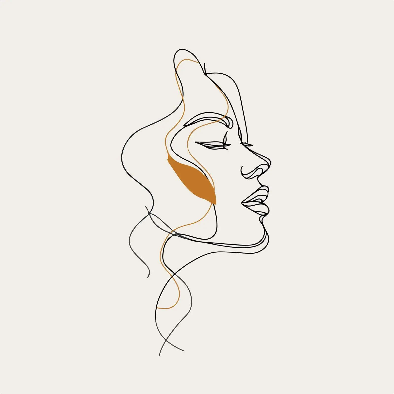 Elegant Face Line Art Design — free download from Dotvec