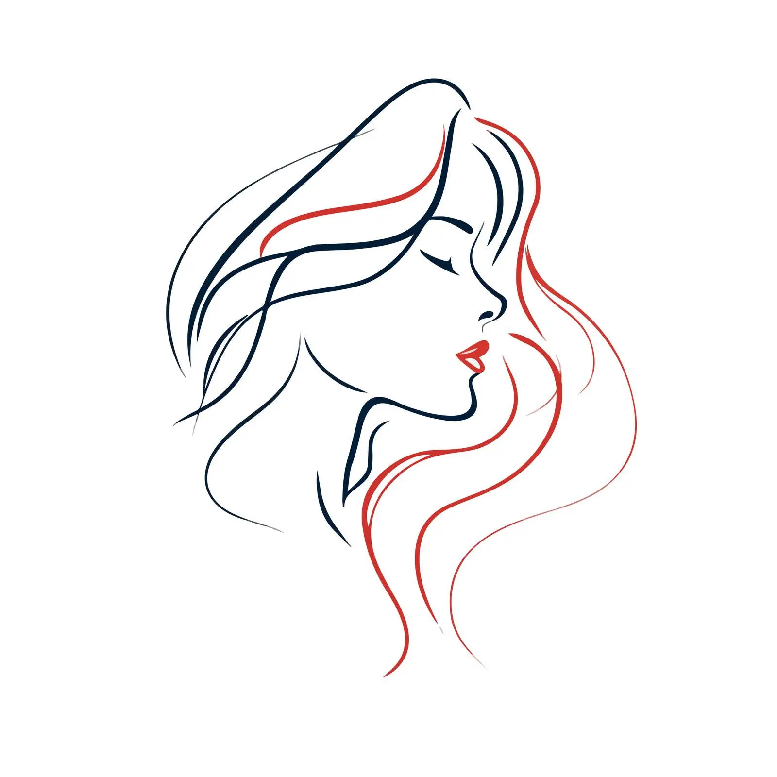 Elegant Face Line Art — free download from Dotvec