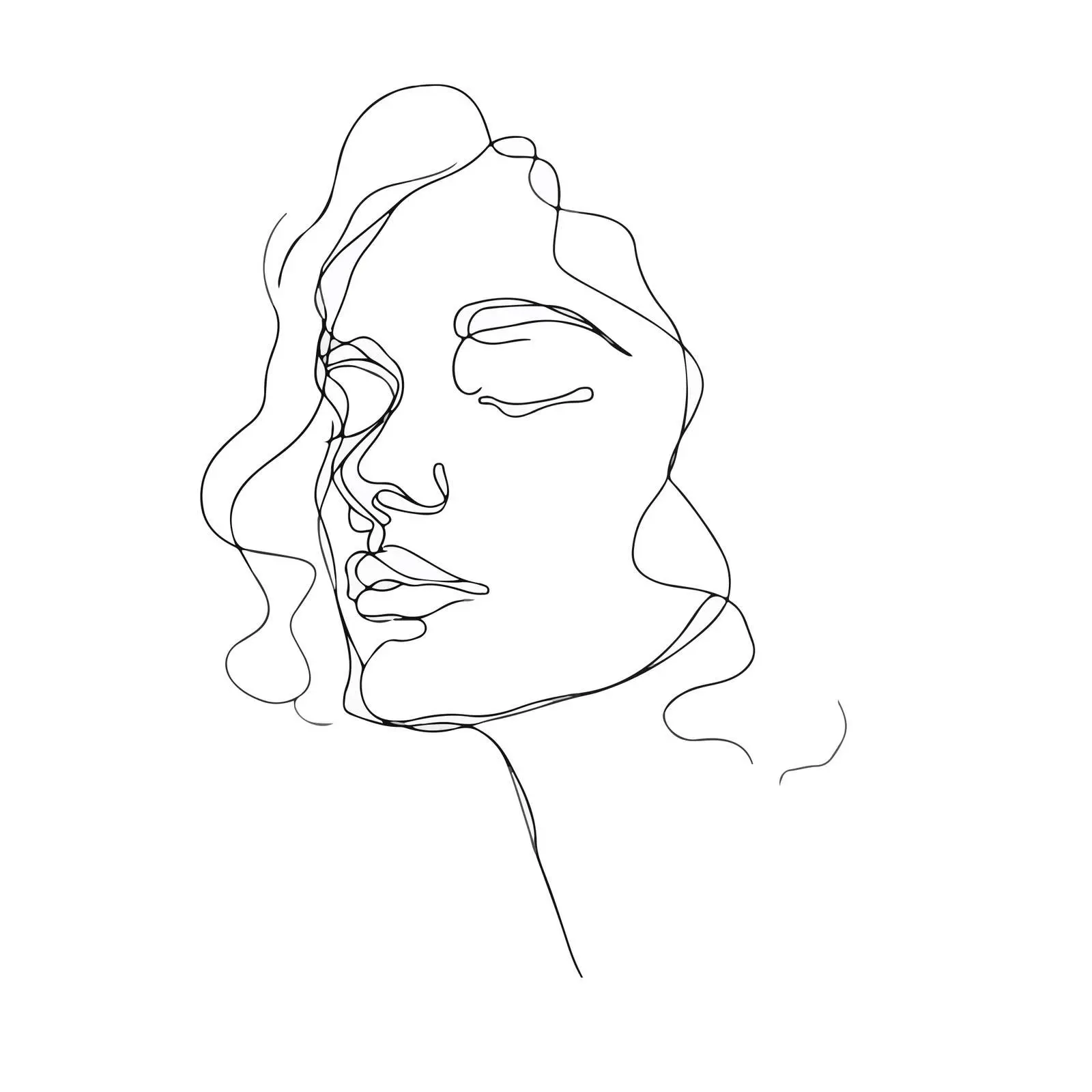 Elegant Minimalist Face Line Art — free download from Dotvec