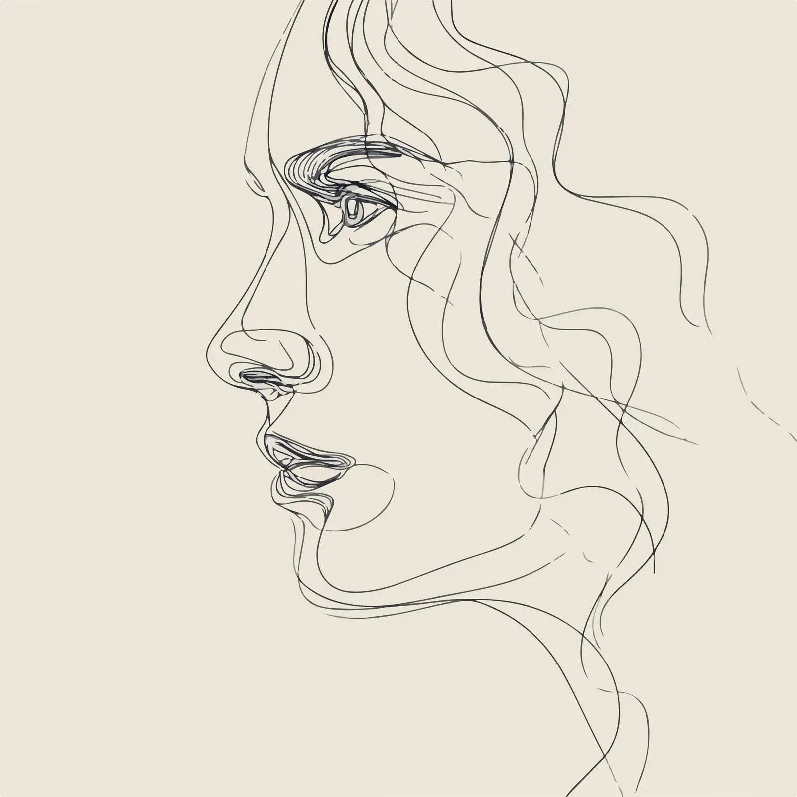 Elegant Hairline Portrait Art — free download from Dotvec