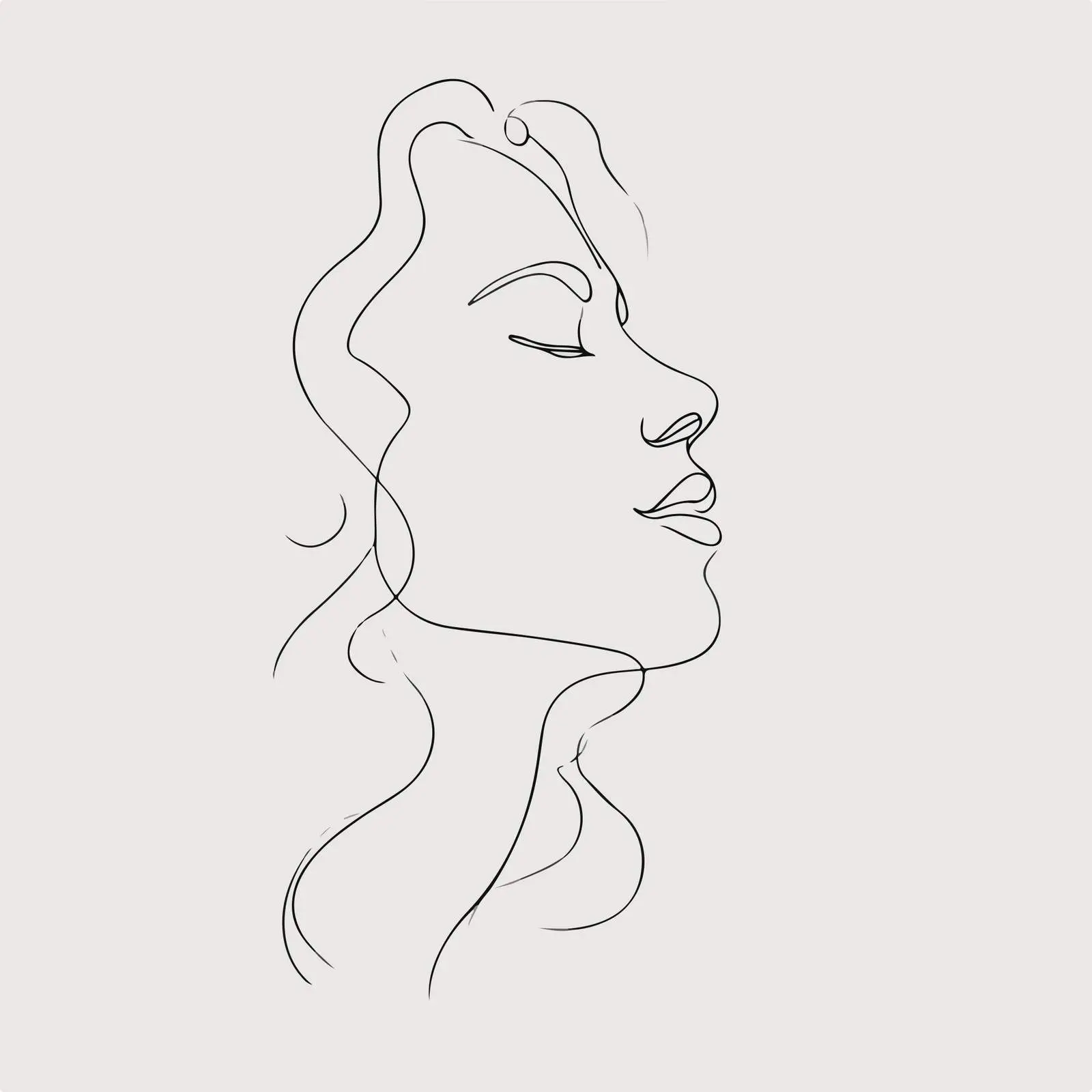 Elegant Face Line Art — free download from Dotvec