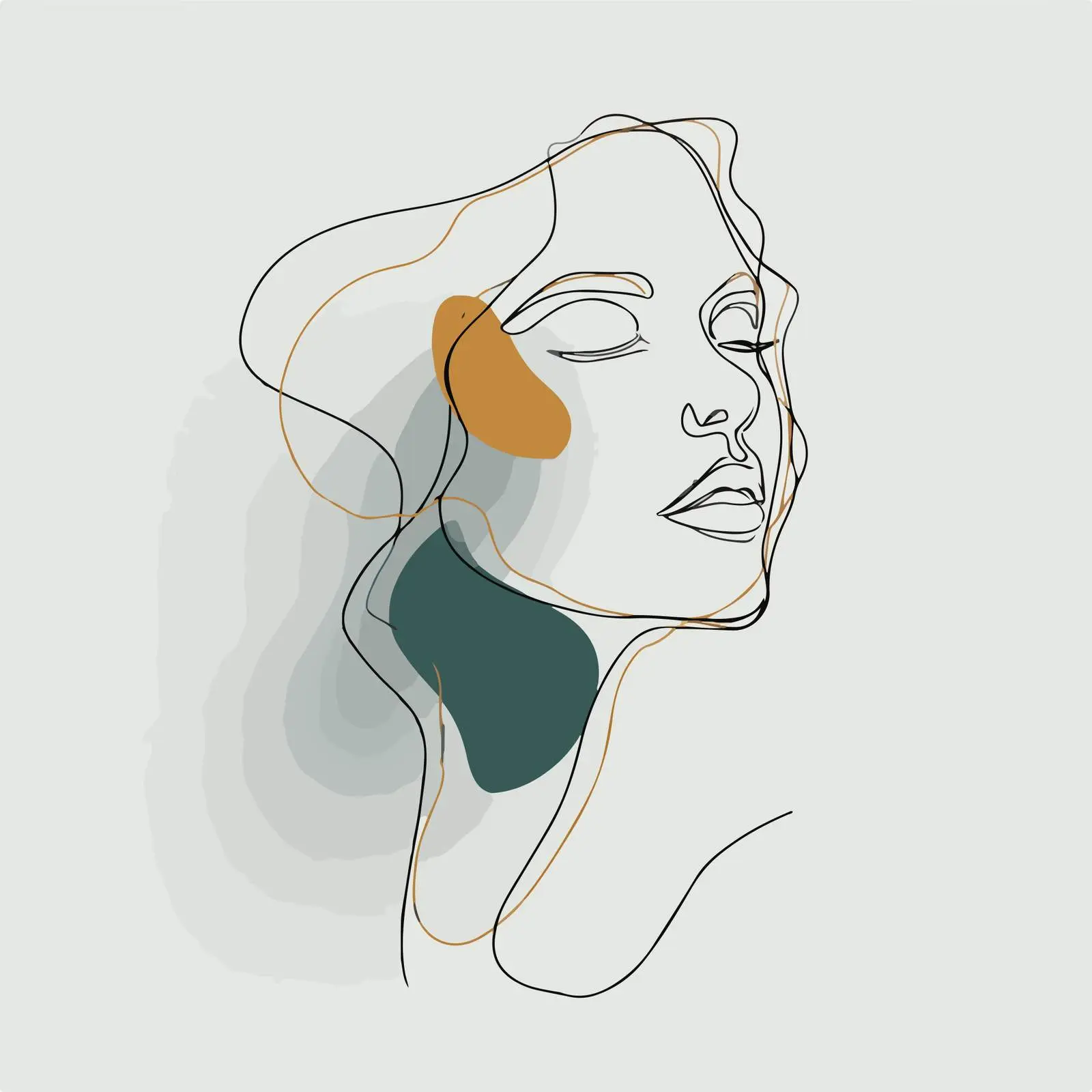 Elegant Face Line Art Illustration — free download from Dotvec