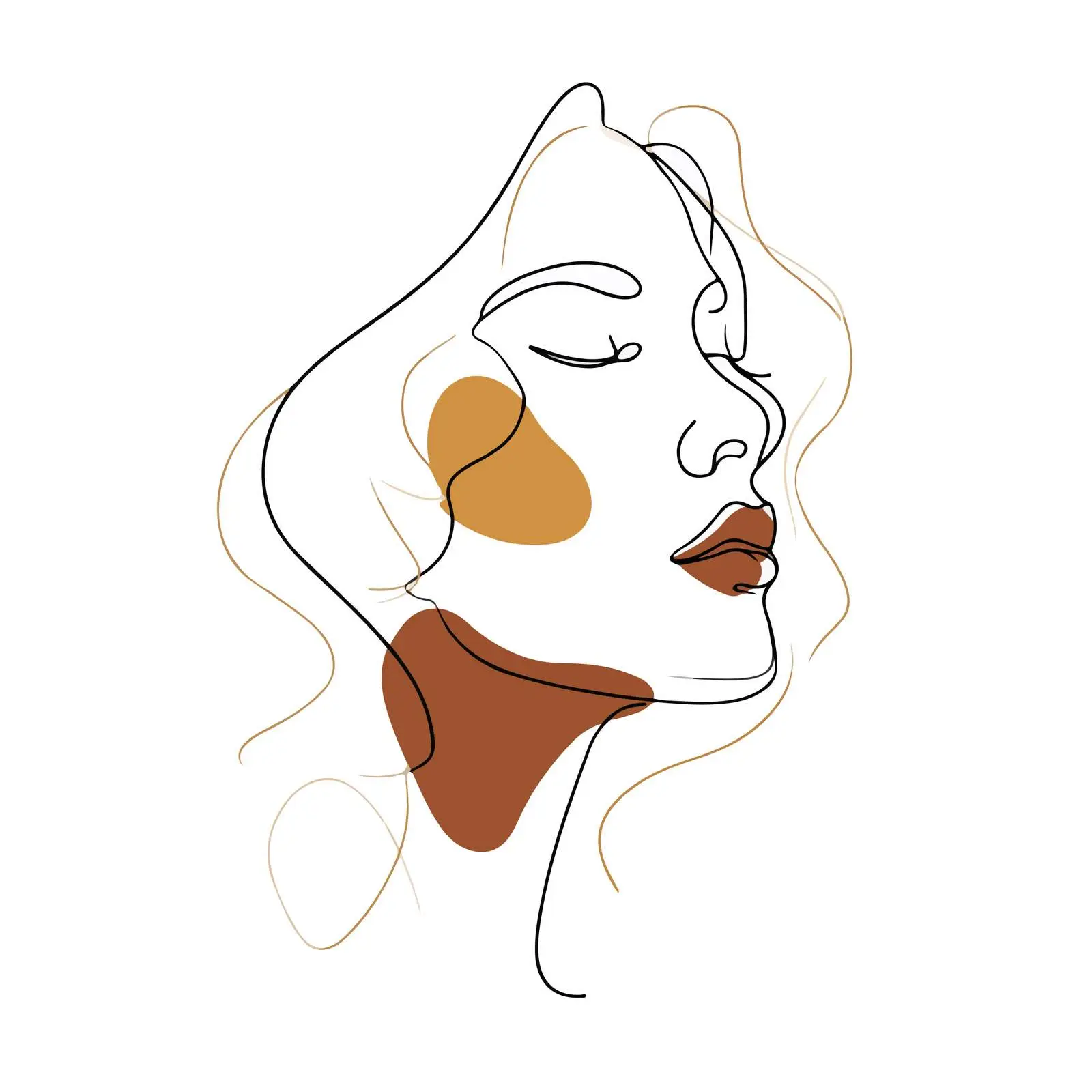 Elegant Face Line Art — free download from Dotvec