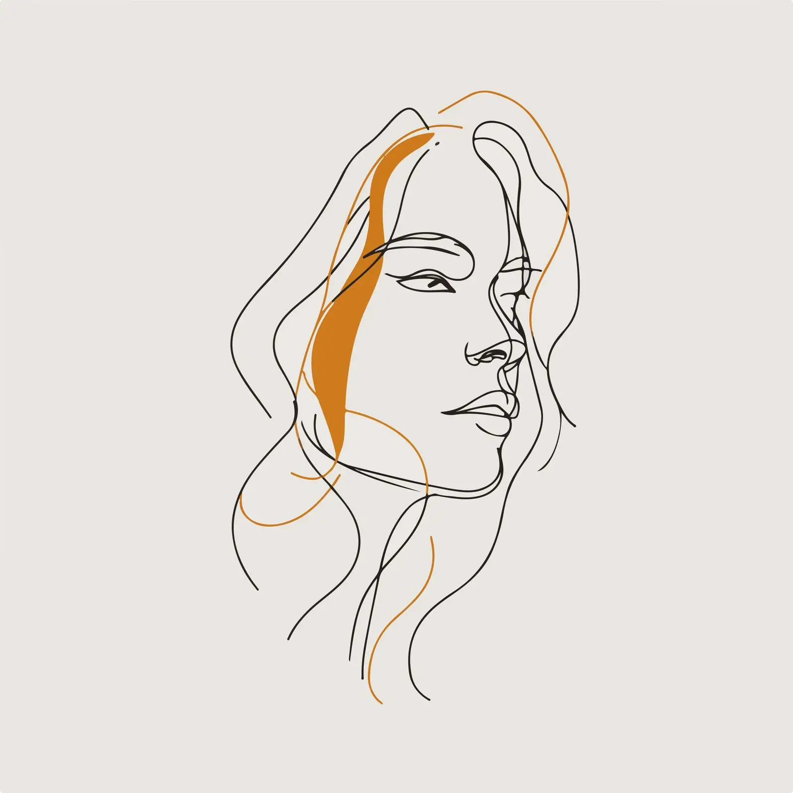 Elegant Flowing Hair Drawing — free download from Dotvec