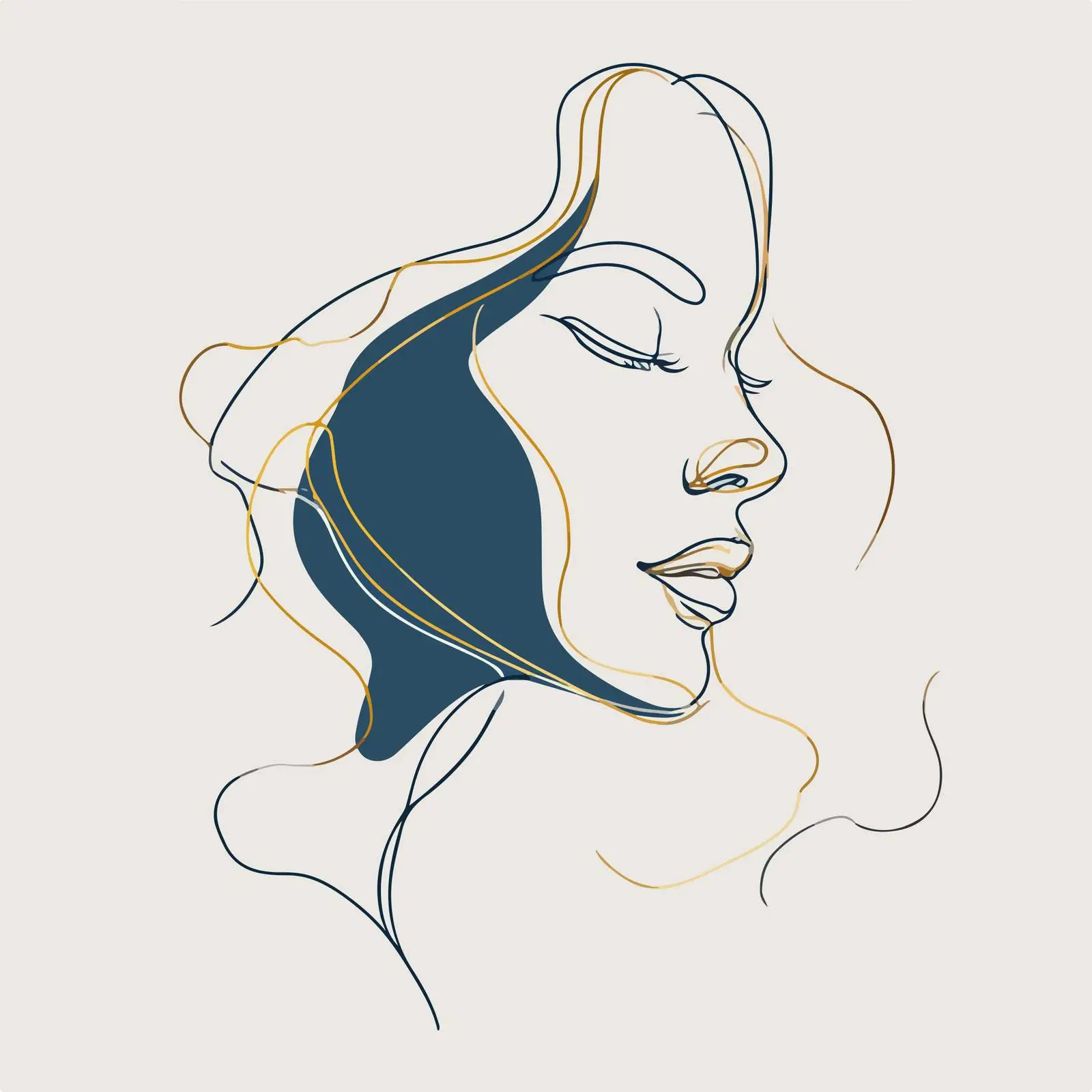 Elegant Face Line Art Illustration — free download from Dotvec