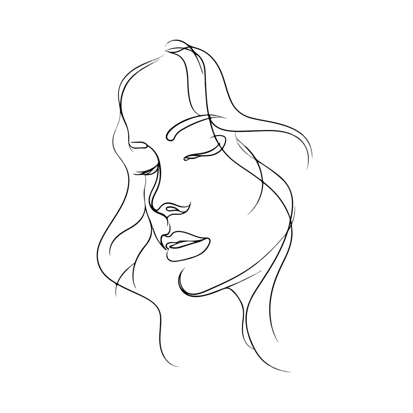 Elegant Face and Hair Artwork — free download from Dotvec
