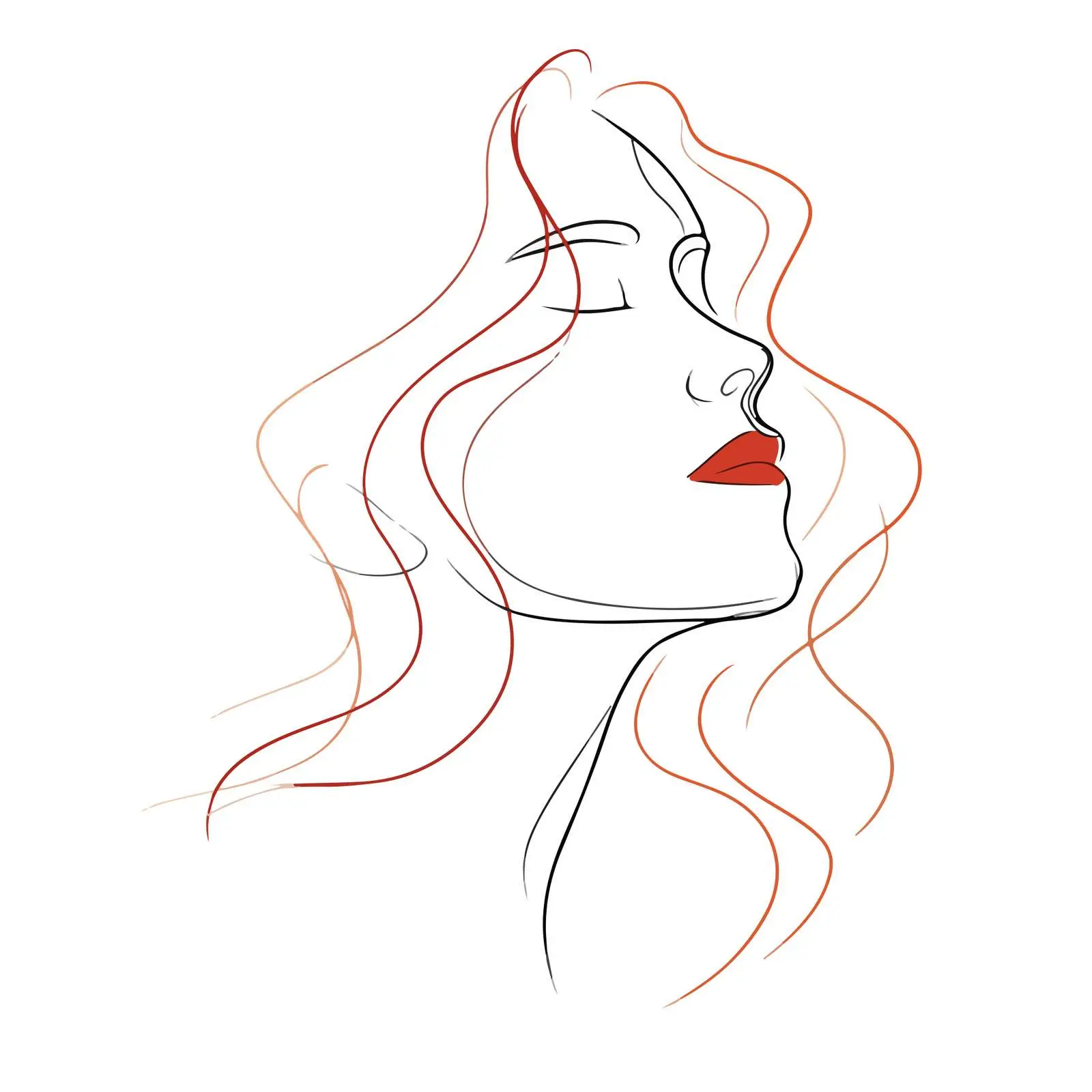 Elegant Face Line Art Illustration — free download from Dotvec