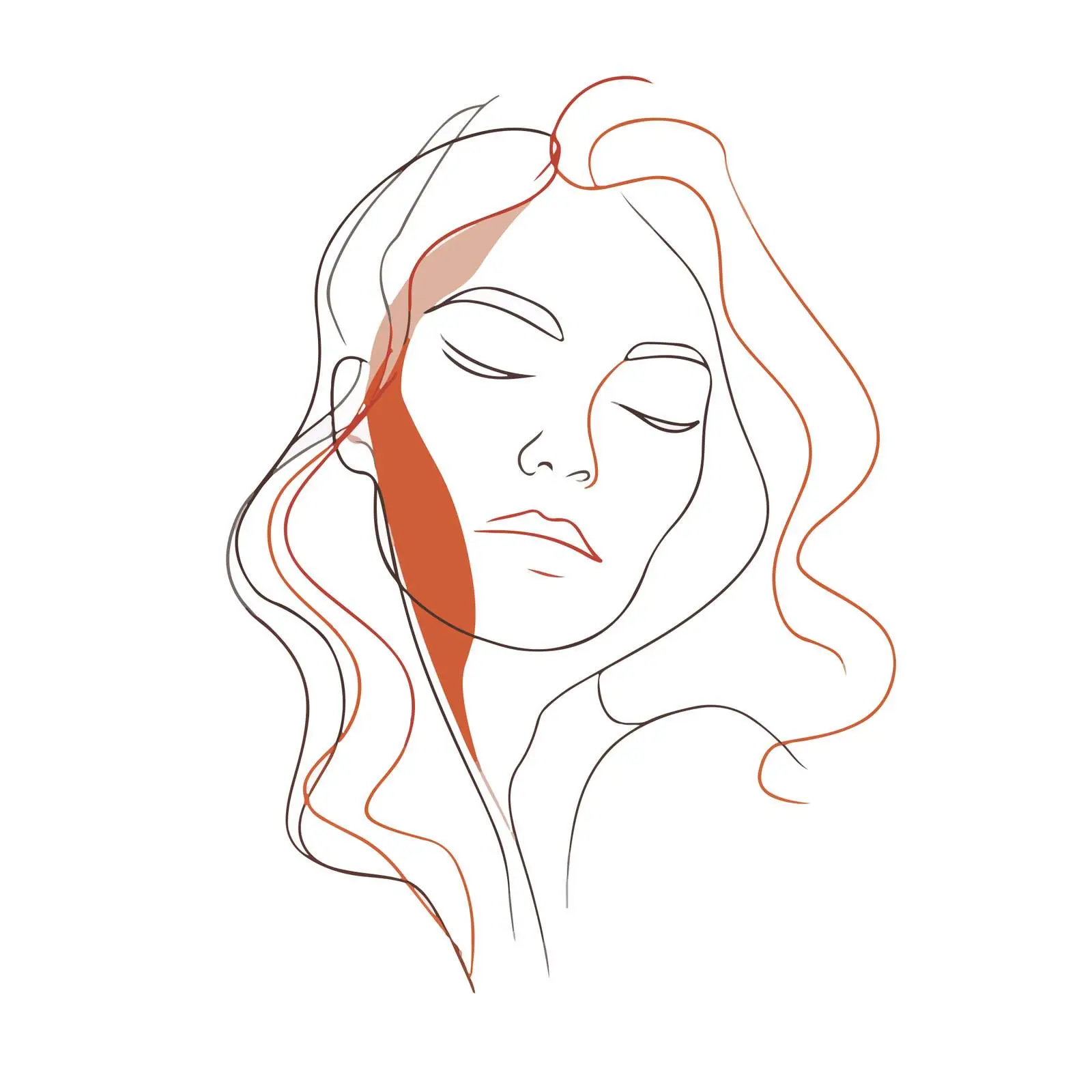 Elegant Face Line Art Illustration — free download from Dotvec